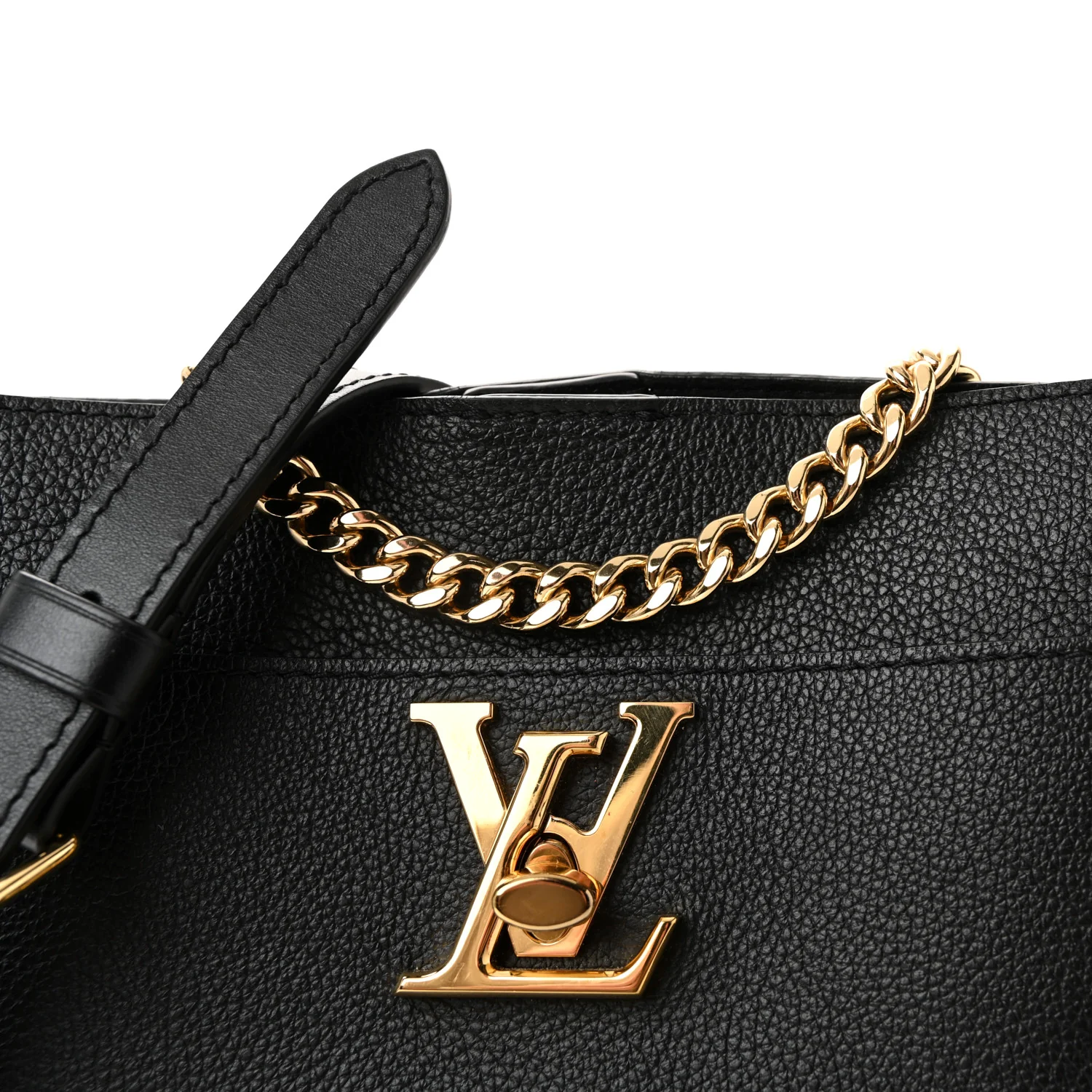 Calfskin Lock and Walk Bucket Black - Top Club