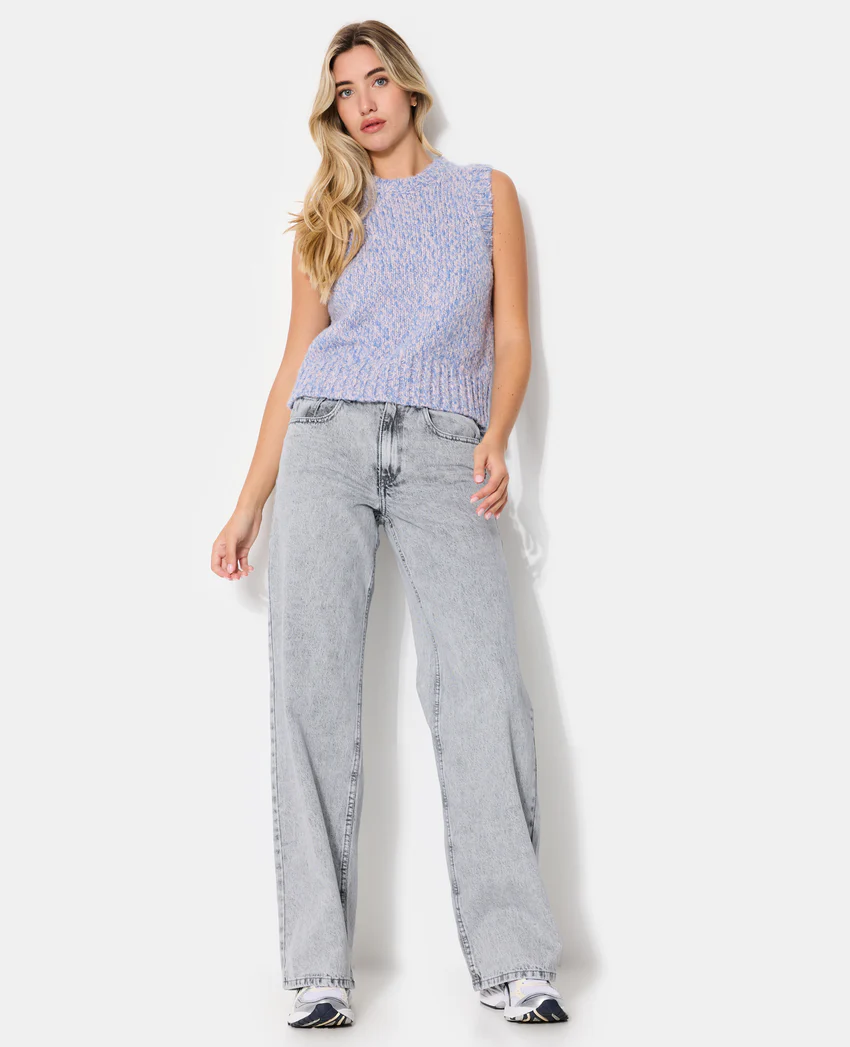 Pimkie Pull sans manches en maille moulinée