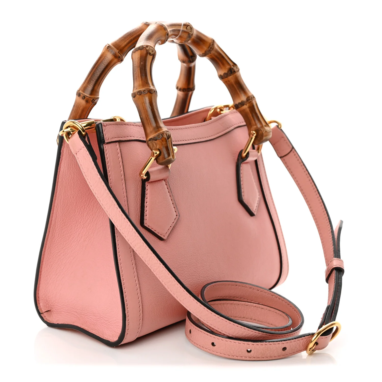 Wonka Grain Calfskin Mini Diana Tote Bag Wild Rose Fuxia Fluo - Top Club