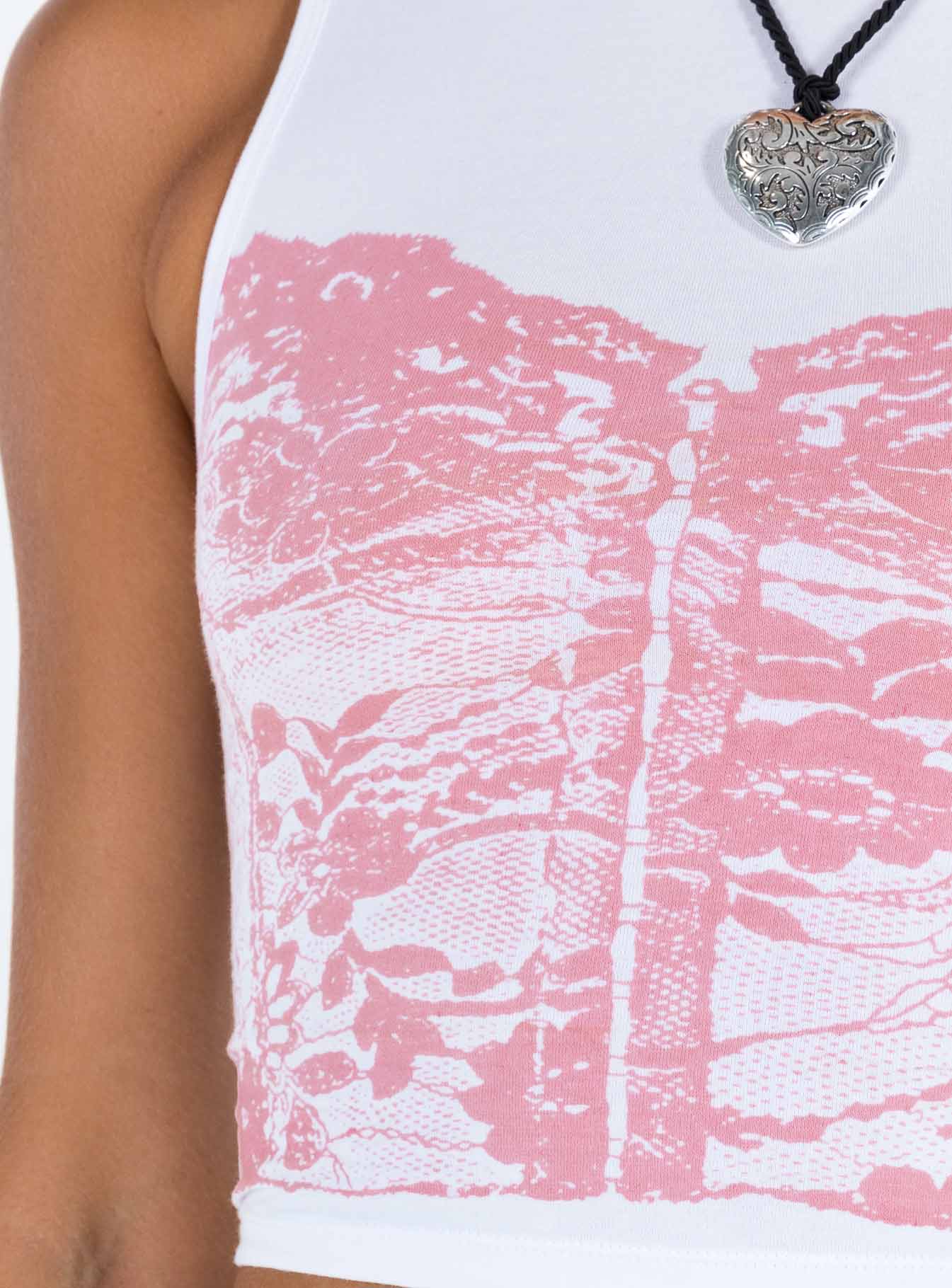 Monlo Top White / Pink