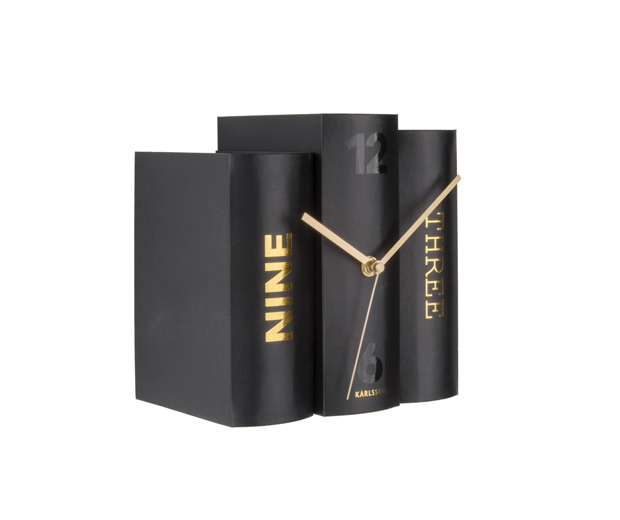 Table clock Book black paper