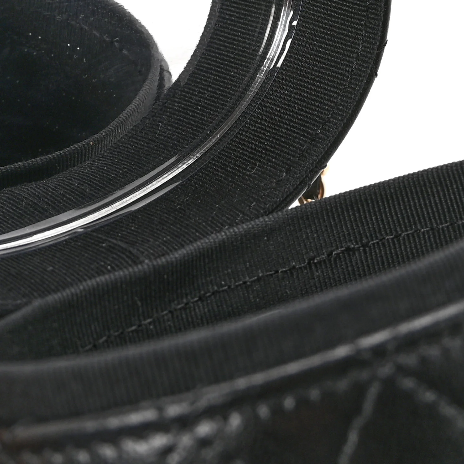 Lambskin Quilted Mini Round Vanity Case With Chain Black - Top Club