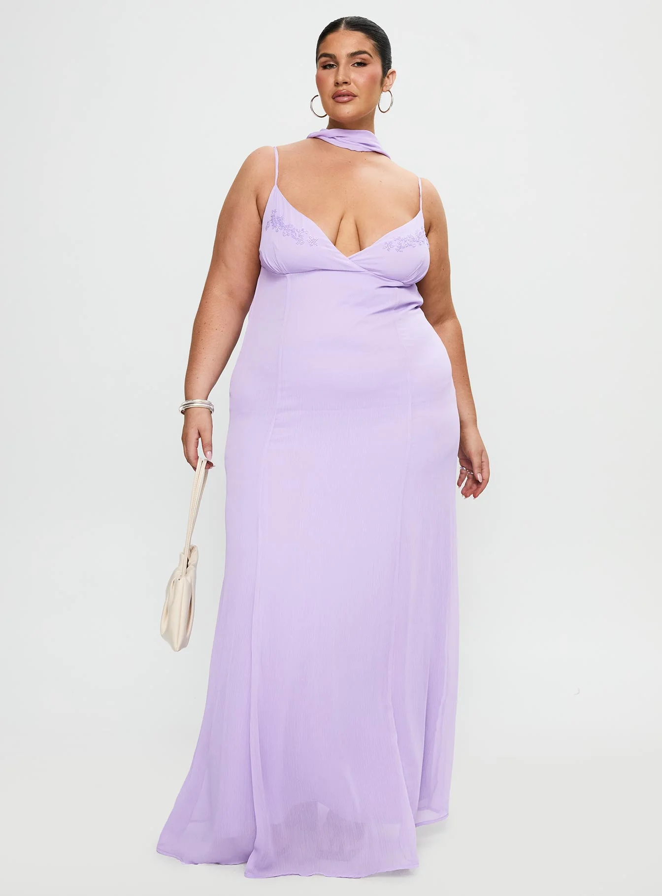 Jadira Scarf Maxi Dress Purple Curve