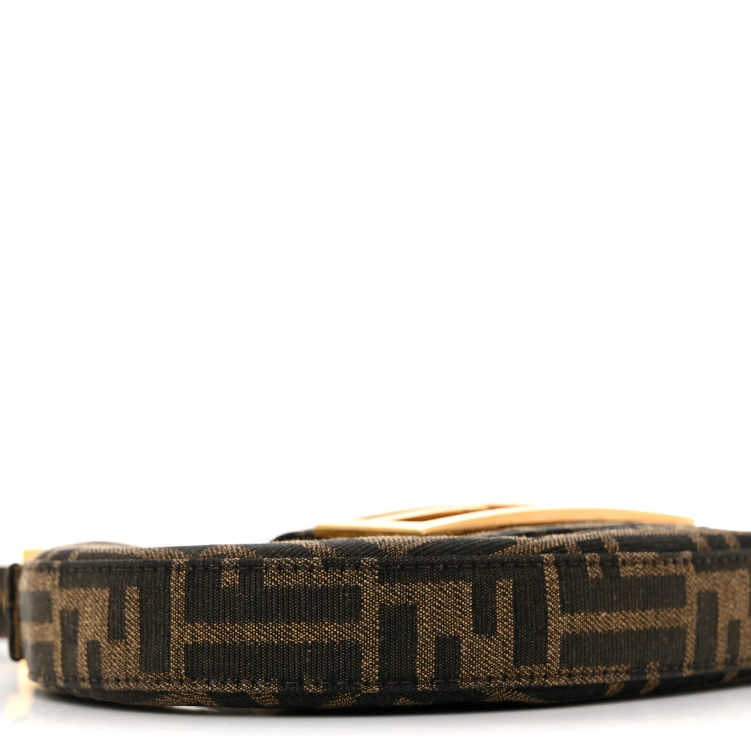 Fabric Jacquard FF 1974 Mini Cookie Hobo Bag Tobacco Moro - Top Club