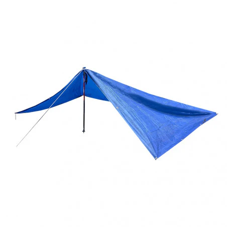 REFUGIO RAFIA waterproof canvas awning 3.6 X 5.4 with 20 m nylon rope - blue