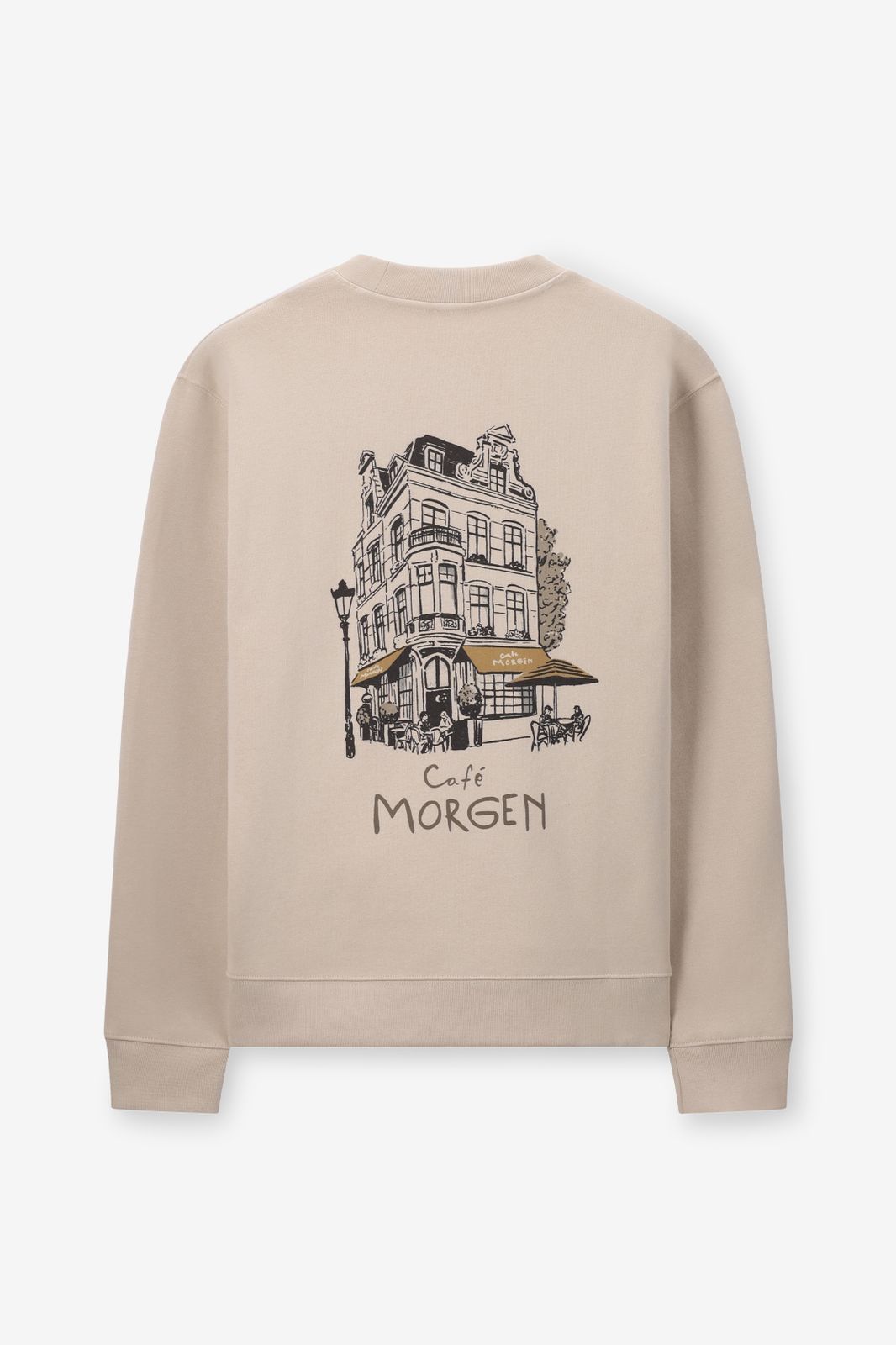 Beige sweater met artwork