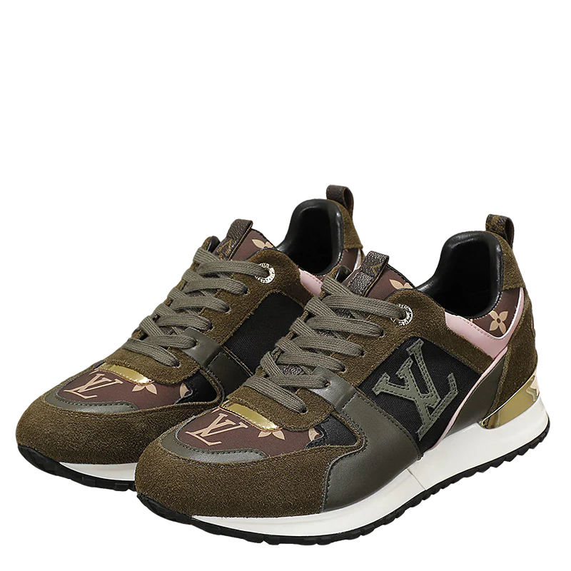 Louis Vuitton Women's Multicolor Suede Sneakers With Signature Logo - Sneaker Replica Workshop