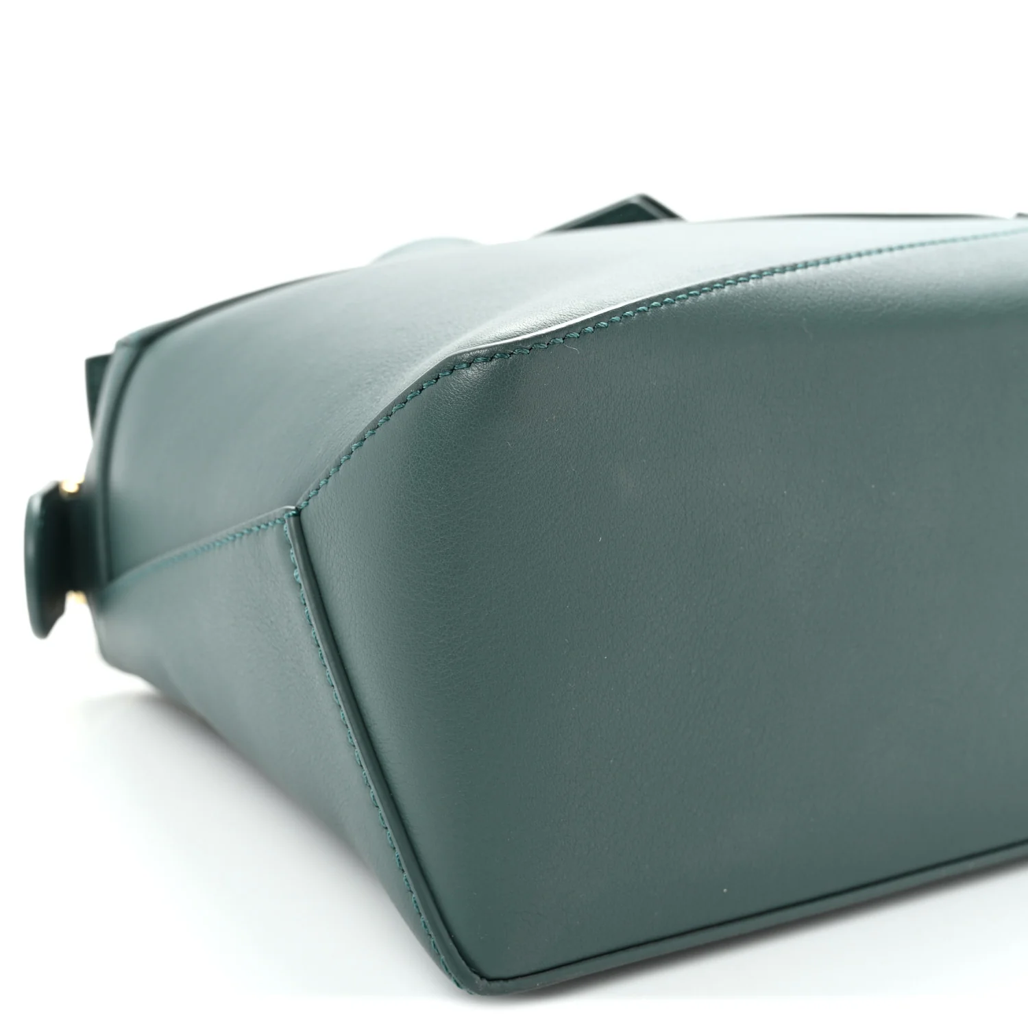 Calfskin Small Puzzle Edge Bag Bottle Green - Top Club