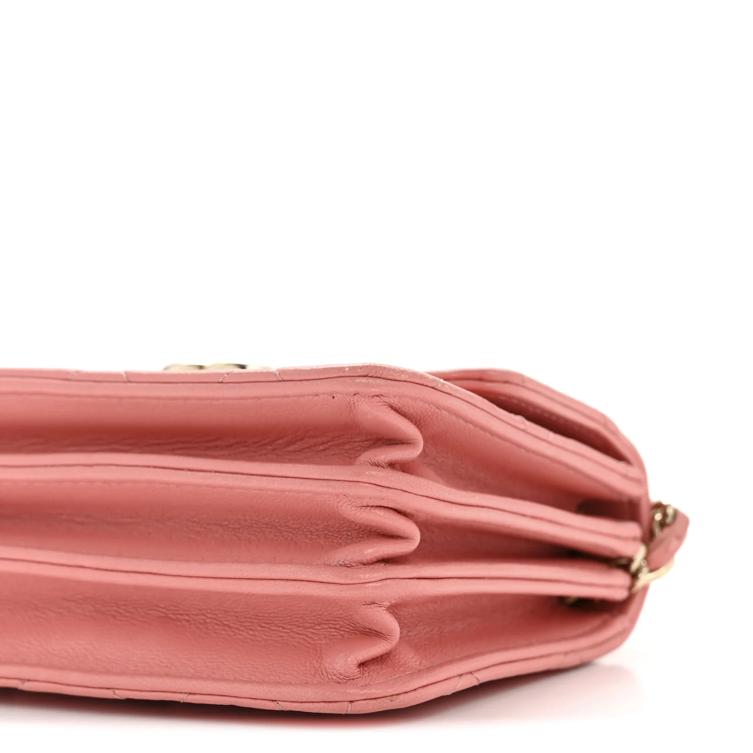 Lambskin Quilted Top Handle Flap Clutch With Chain Pink - Top Club