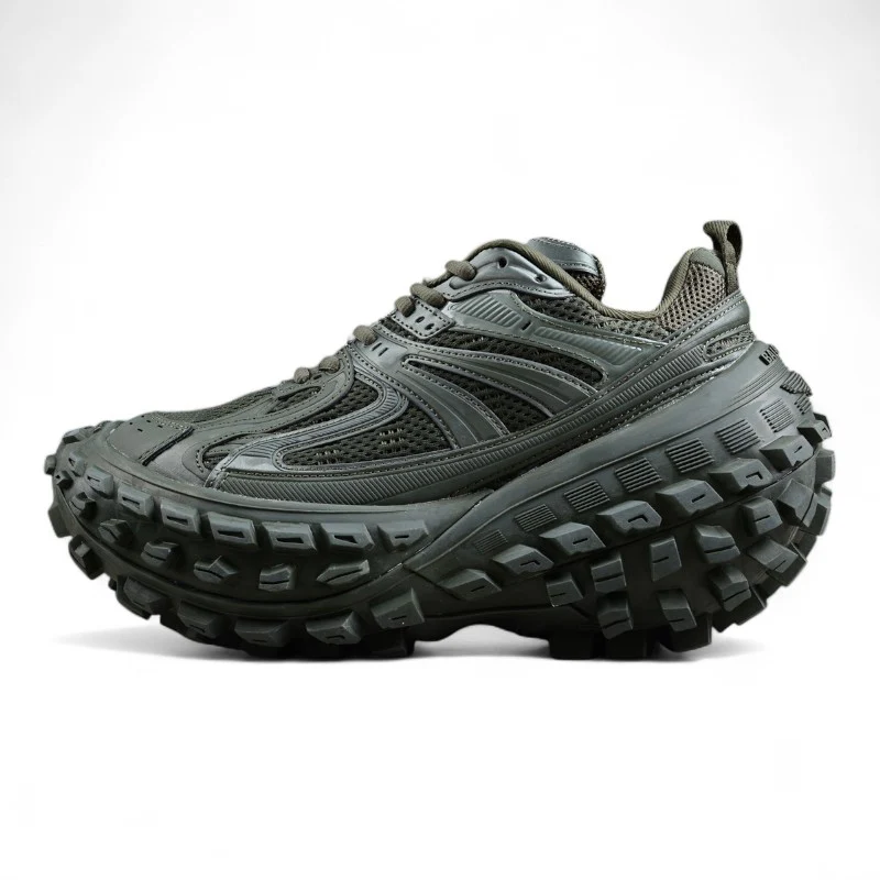 Balenciaga Defender Rubber Platform Sneakers in Khaki - Sneaker Replica Workshop