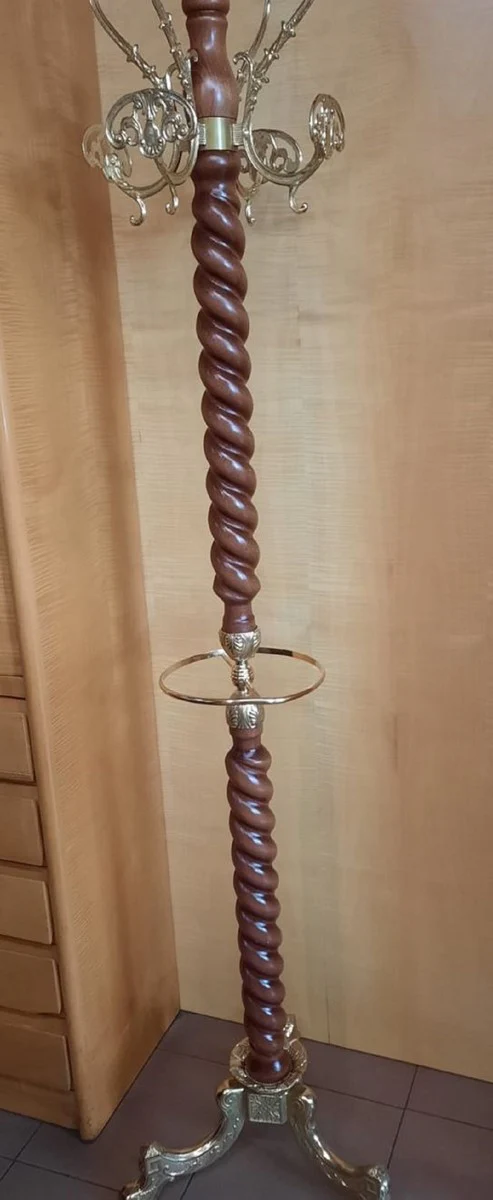 Luxury Baroque coat stand brown / gold H. 177 cm - Baroque clothes stand - Wardrobe furniture in Baroque style - Baroque furniture - Baroque interior - Luxury quality - Made in Italy