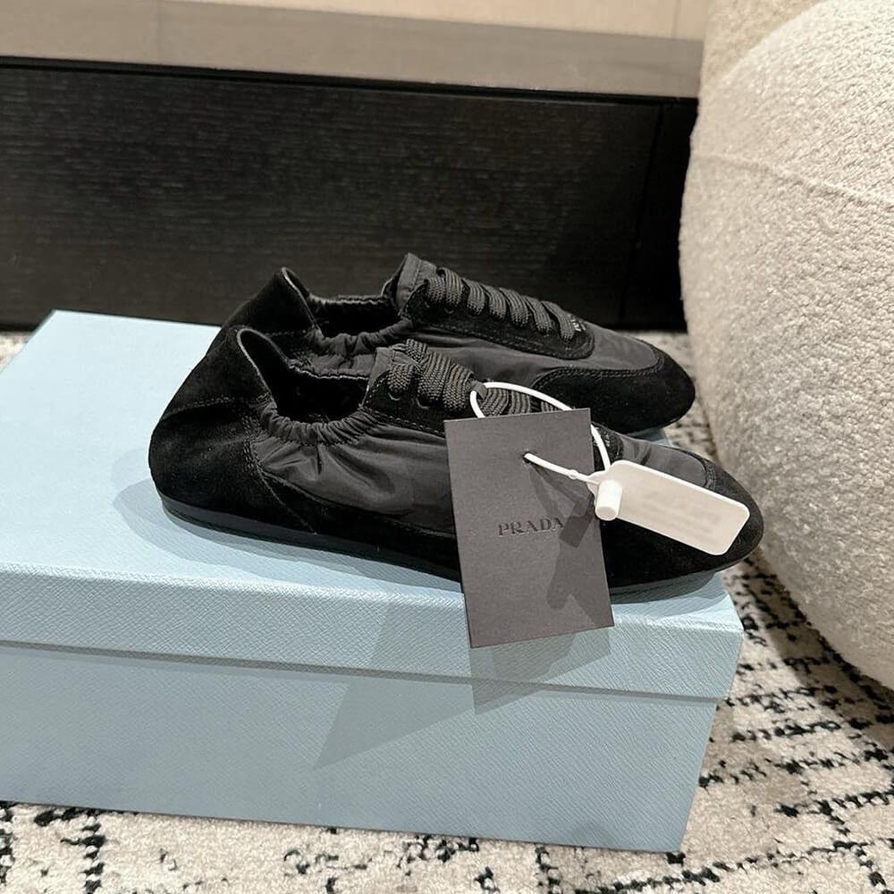 PRADA Collapse Re-Nylon and suede sneakers - Top Club