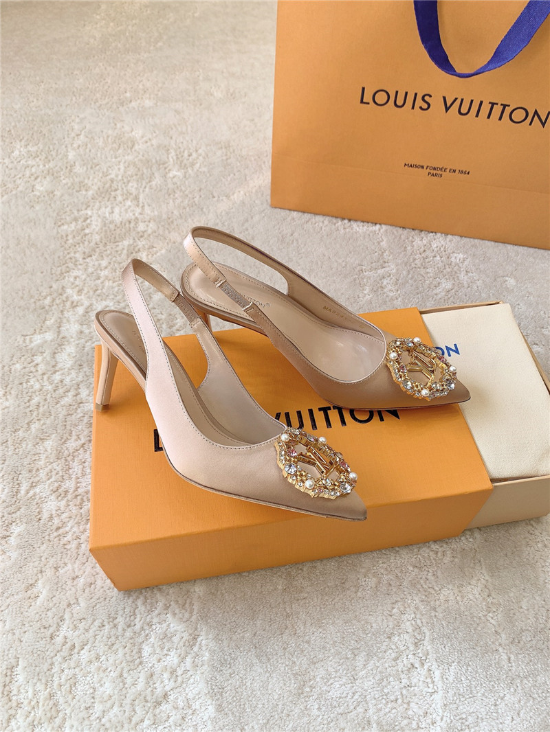louis vuitton LV silk diamond buckle high heels - Sneaker Replica Workshop