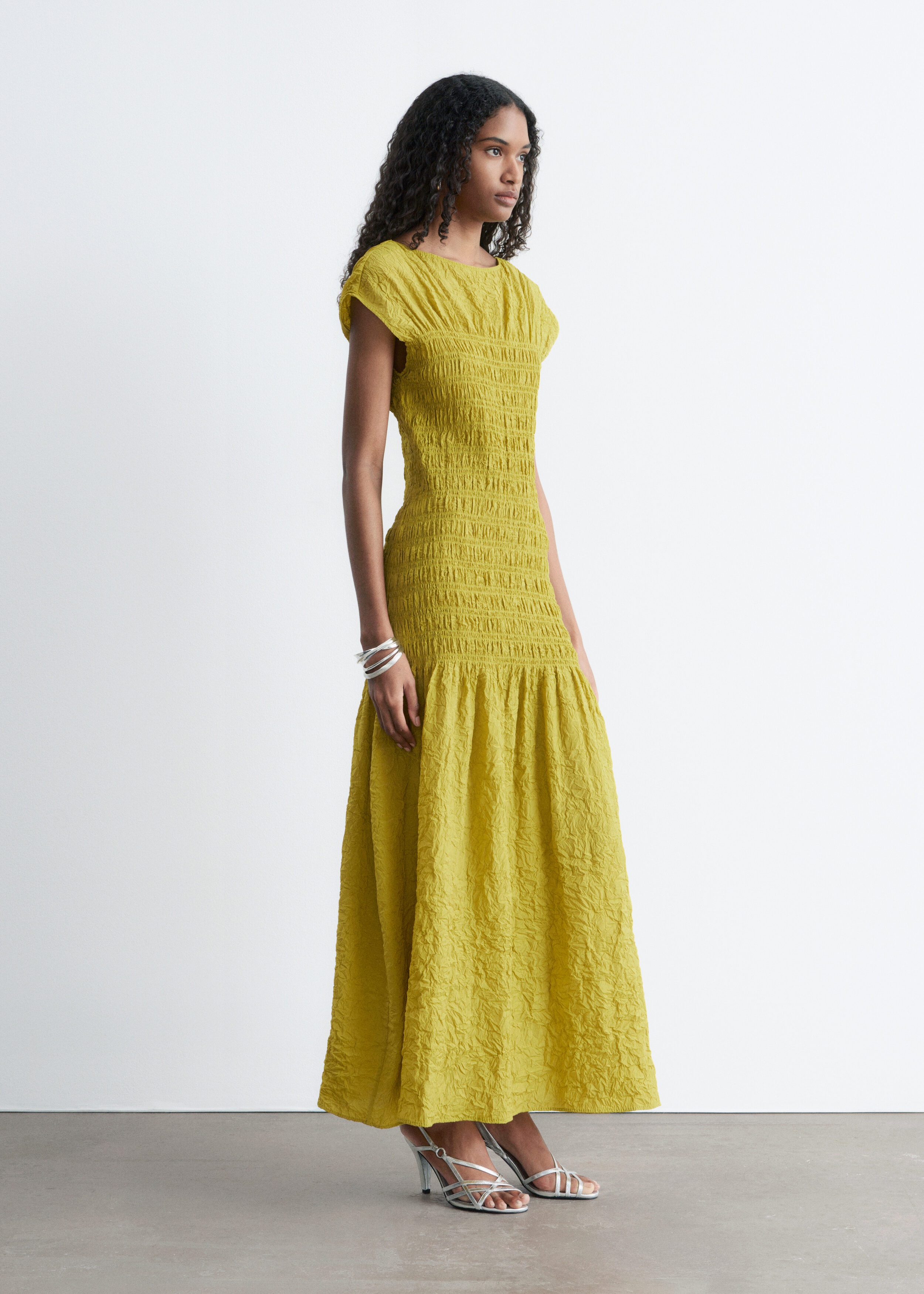& Other Stories SMOCKED MAXI DRESS