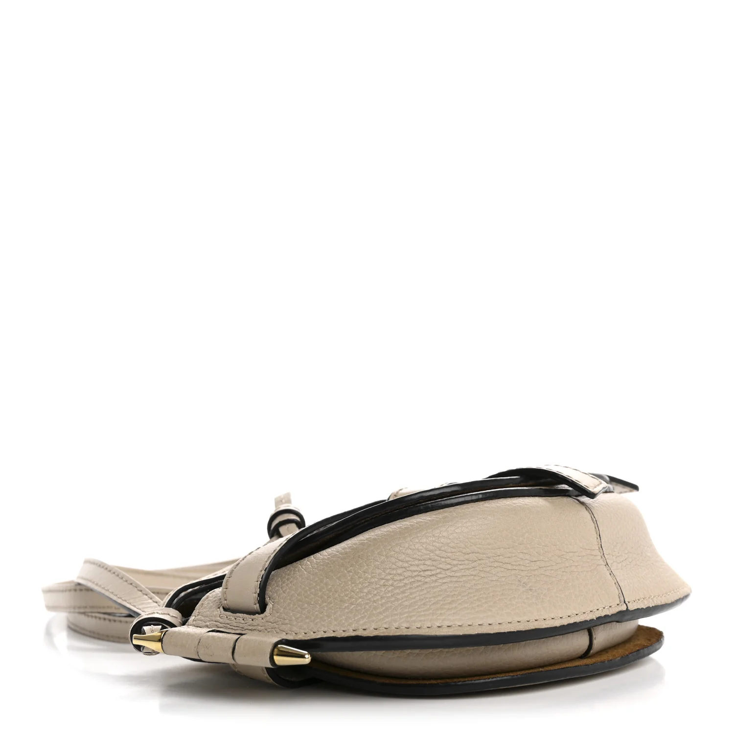 Grained Calfskin Mini Gate Crossbody Bag Light Oat - Top Club