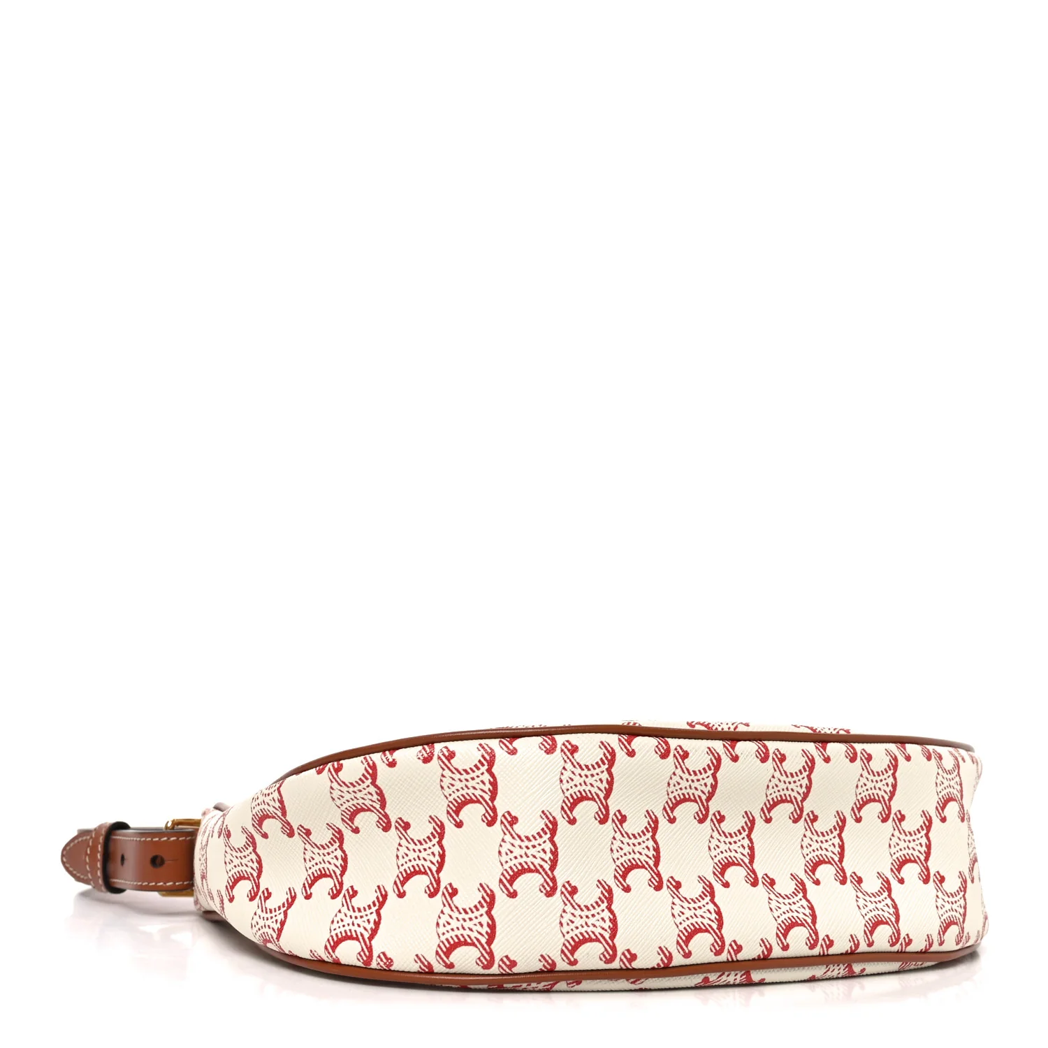Canvas Calfskin Ava Triomphe Shoulder Bag Red - Top Club