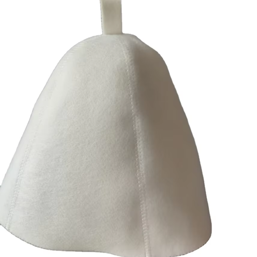 Organic Wool Felt Thermal Eco-Friendly Sauna Cap Embroidered Banya Shower Hat for Men Women Russian Bath Accessory