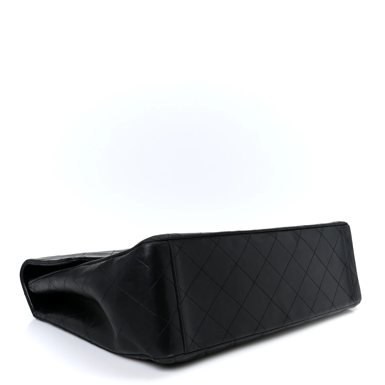 Lambskin Quilted XL Jumbo Single Flap Black - Top Club