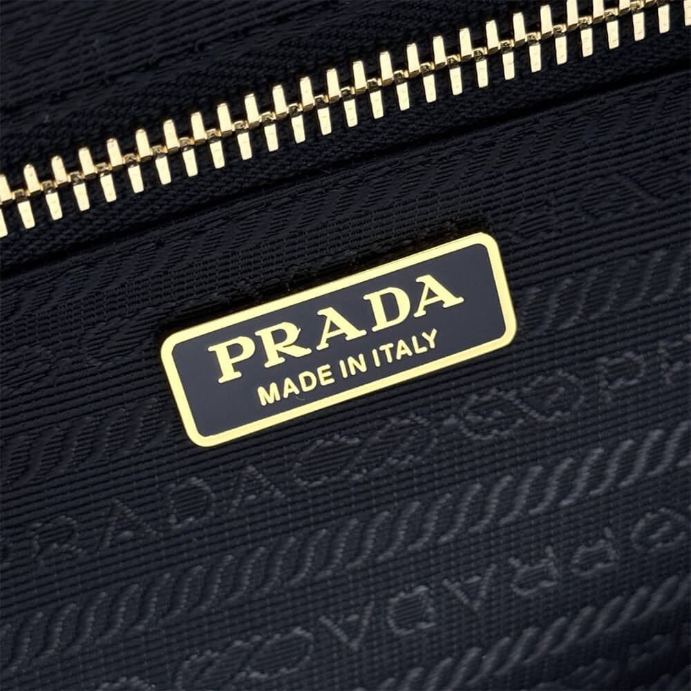 Prada Re-Nylon and leather medium top-handle bag with padlock(high-end grade) - Top Club