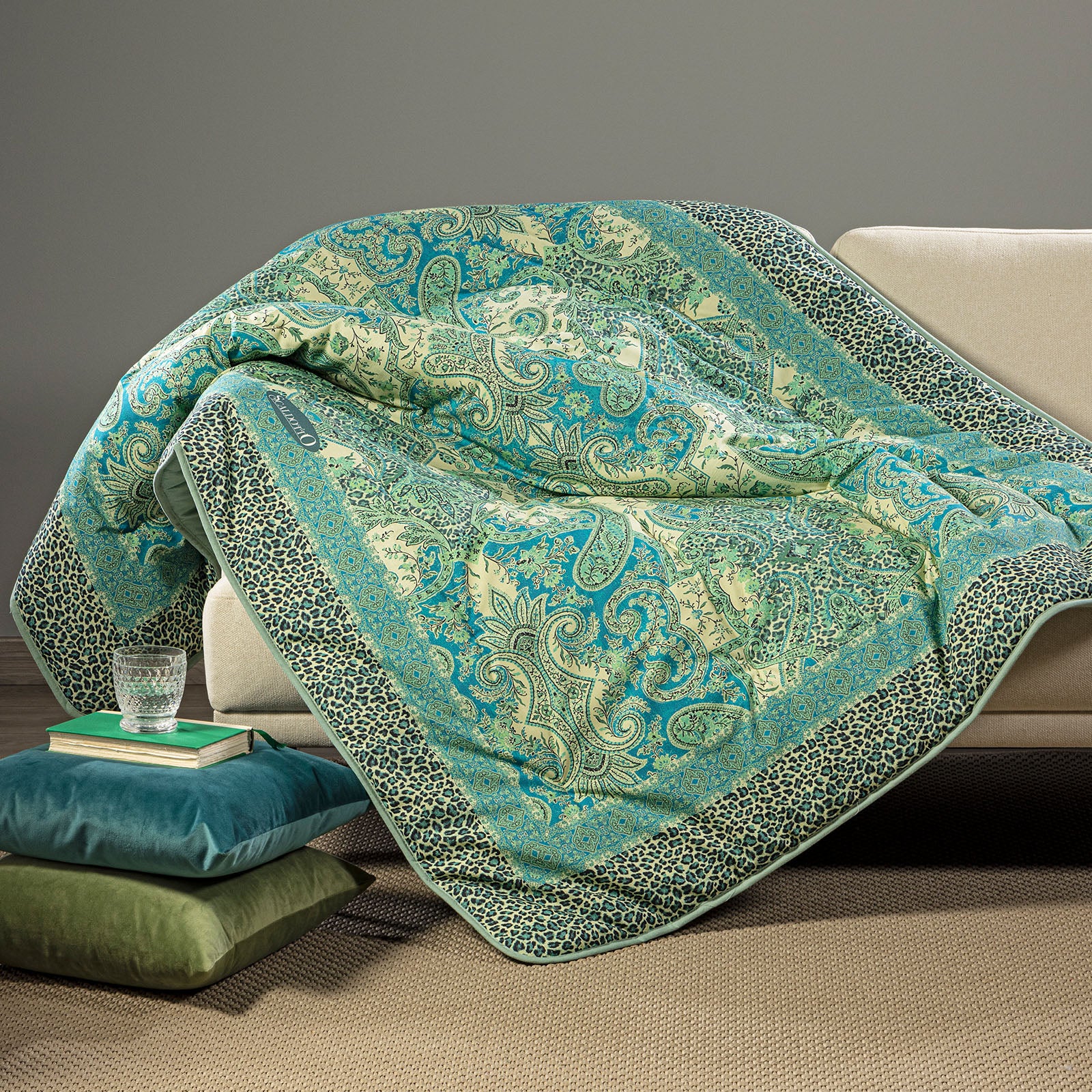 Plaid Scaldotto In Cotone Pettinato Belmond Cm. 130X170 Anice Caleffi