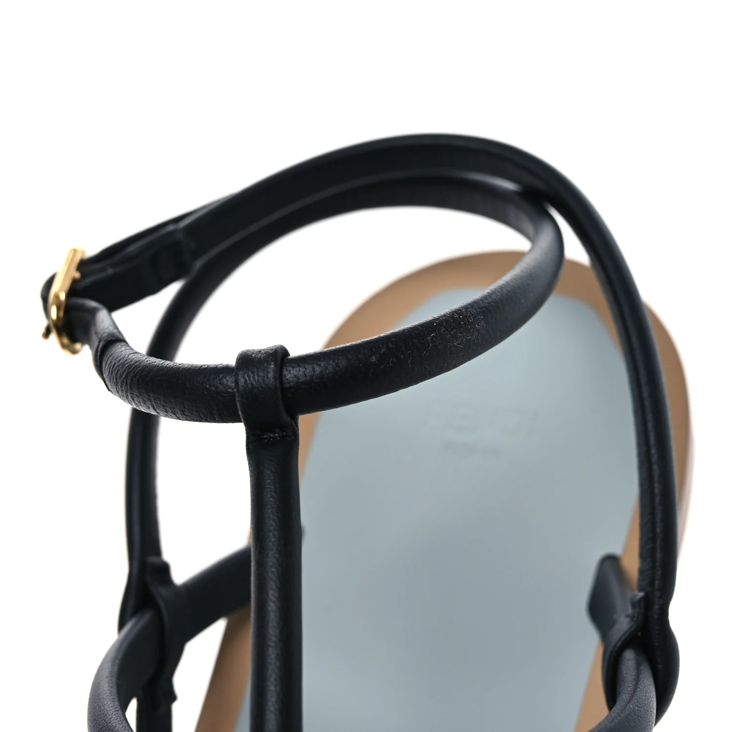 Nappa O'Lock Flat Thong Sandals 37 Black - Top Club