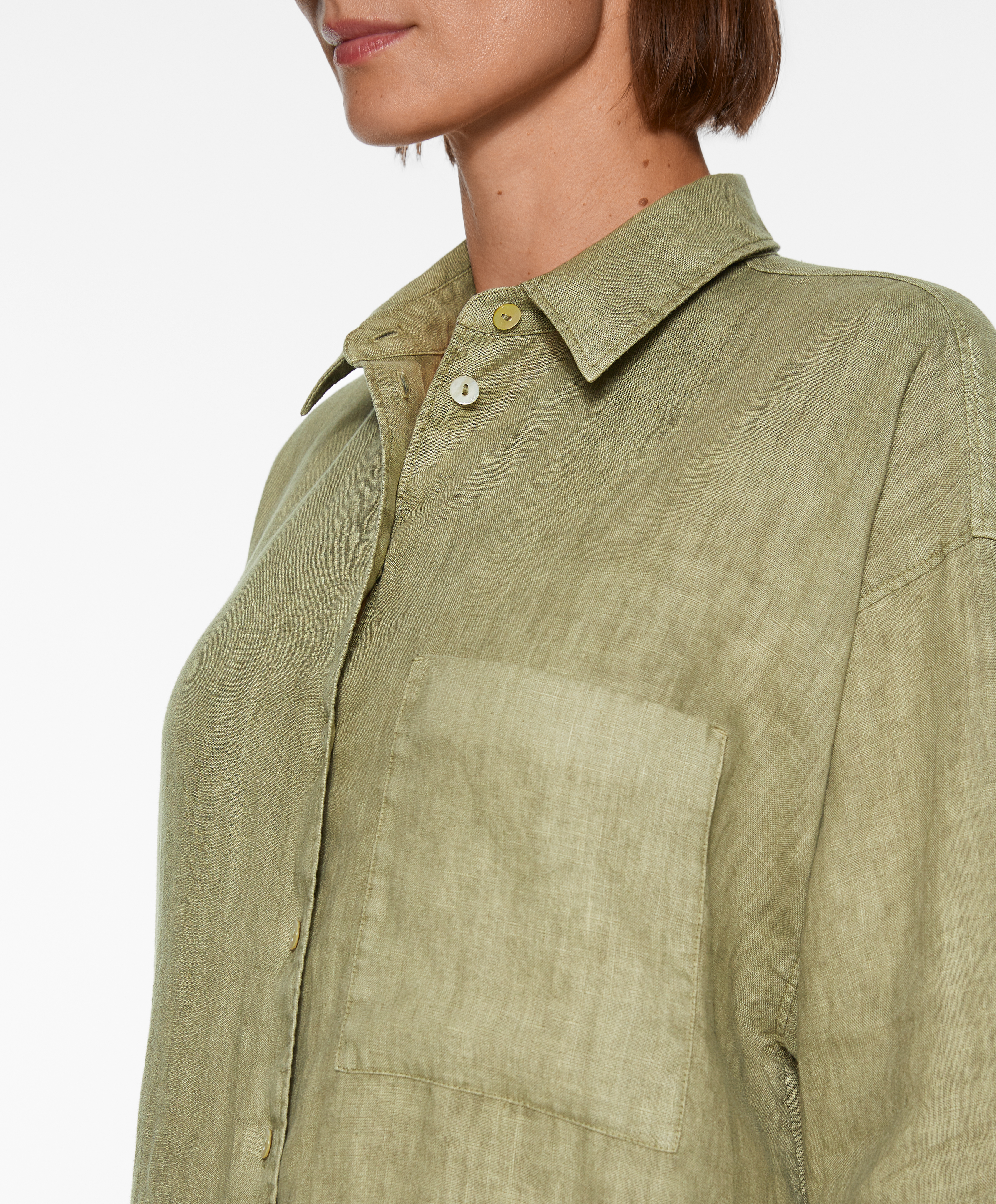 OYSHO 100% linen long-sleeved shirt