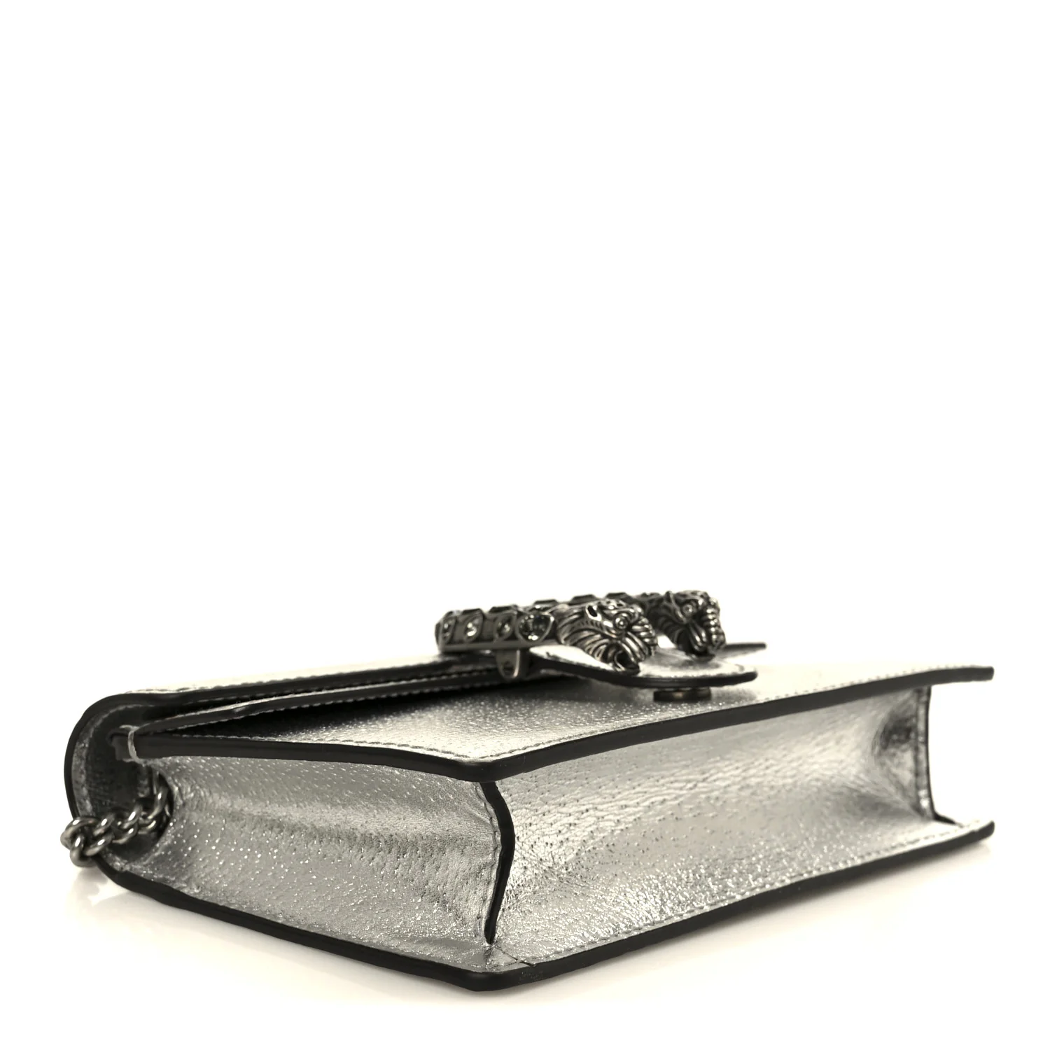 Metallic Calfskin Super Mini Dionysus Shoulder Bag Silver - Top Club