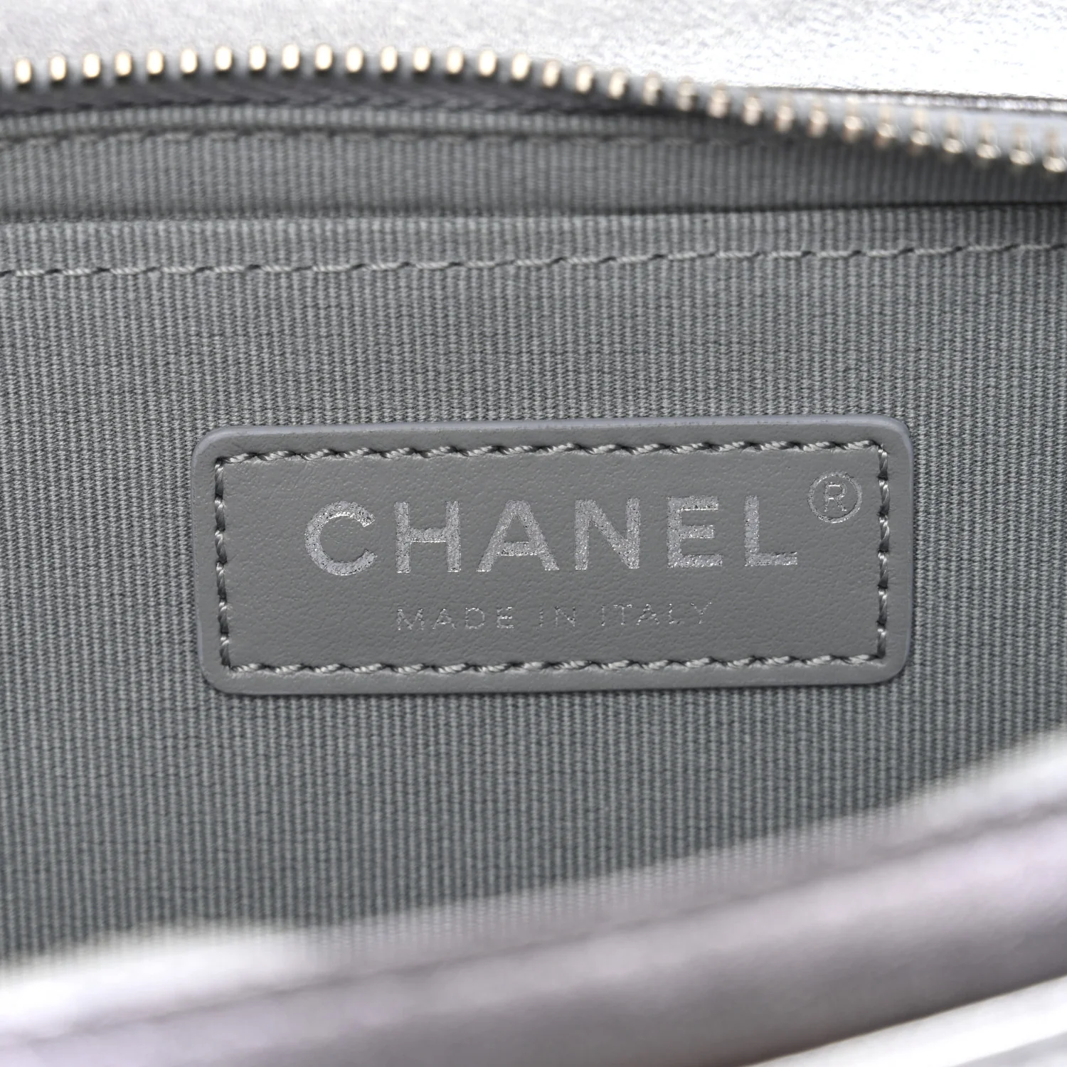 Metallic Lambskin Like A Wallet Flap Silvery Black - Top Club