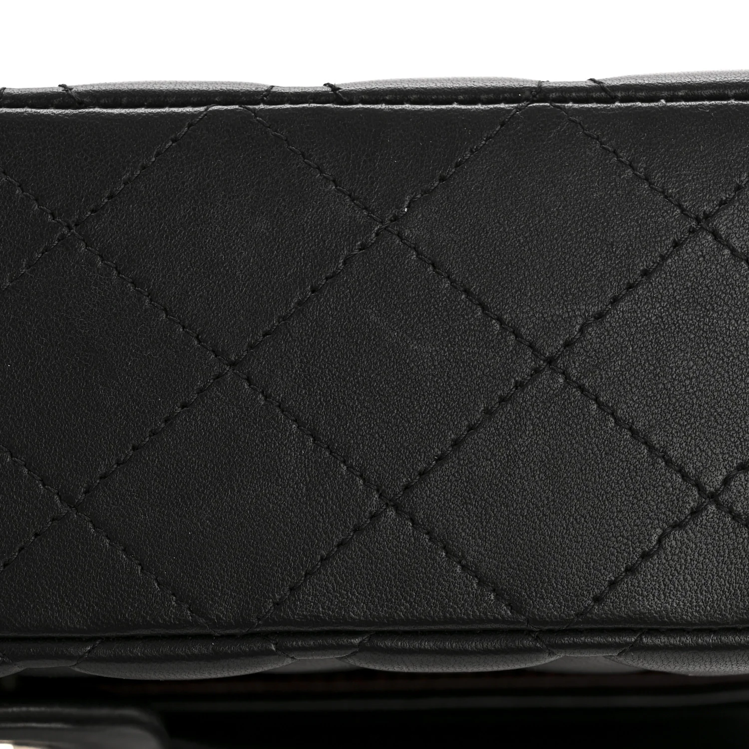 Lambskin Quilted Medium Double Flap Black - Top Club