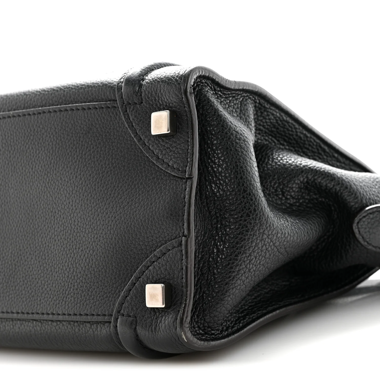 Drummed Calfskin Micro Luggage Black - Top Club