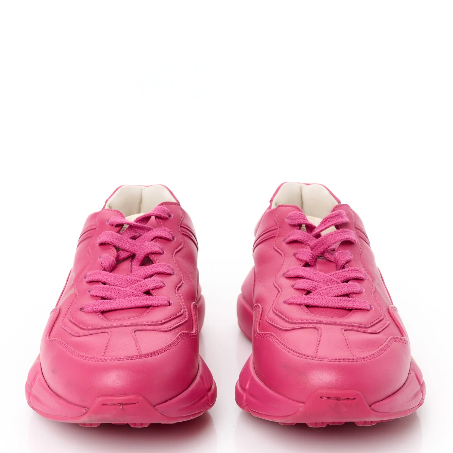 Calfskin Logo Womens Rhyton Sneakers 35 Box Pink - Top Club