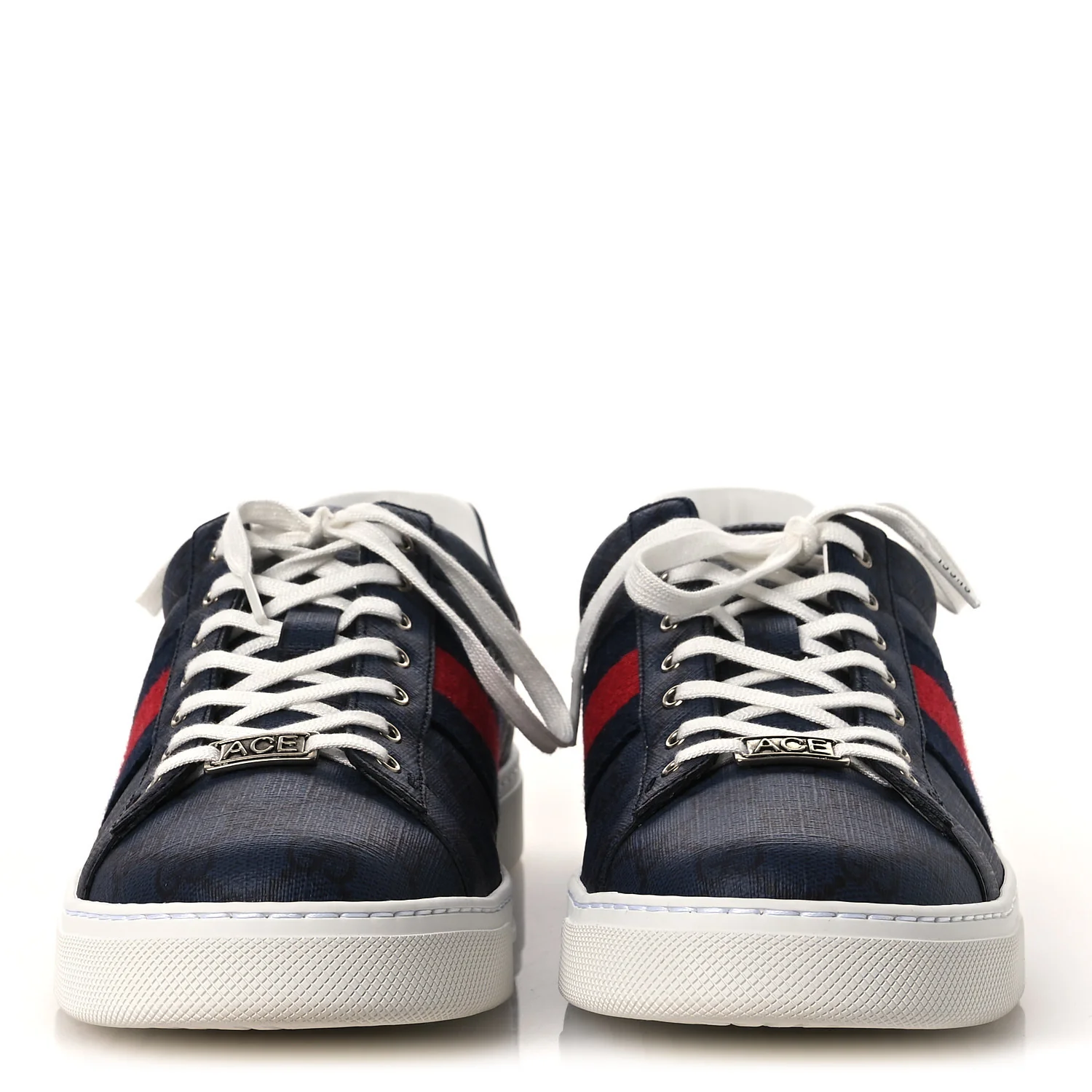 GG Supreme Monogram Web Mens New Ace Sneakers 9.5 Dark Blue - Top Club