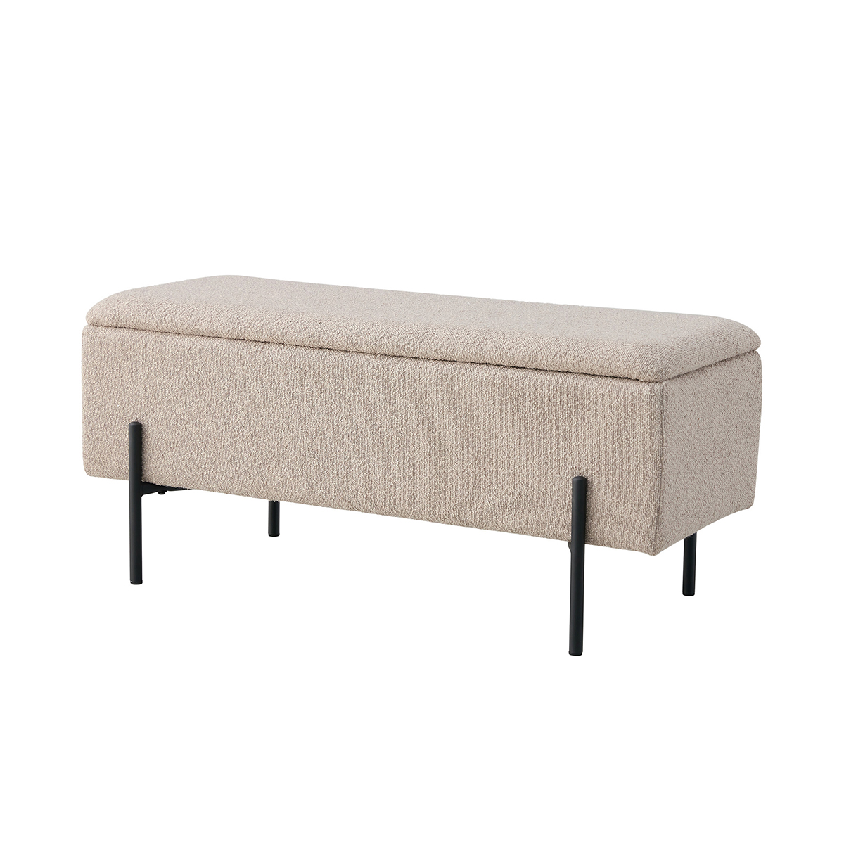 Bankje Marlou met opbergruimte bouclé Beige