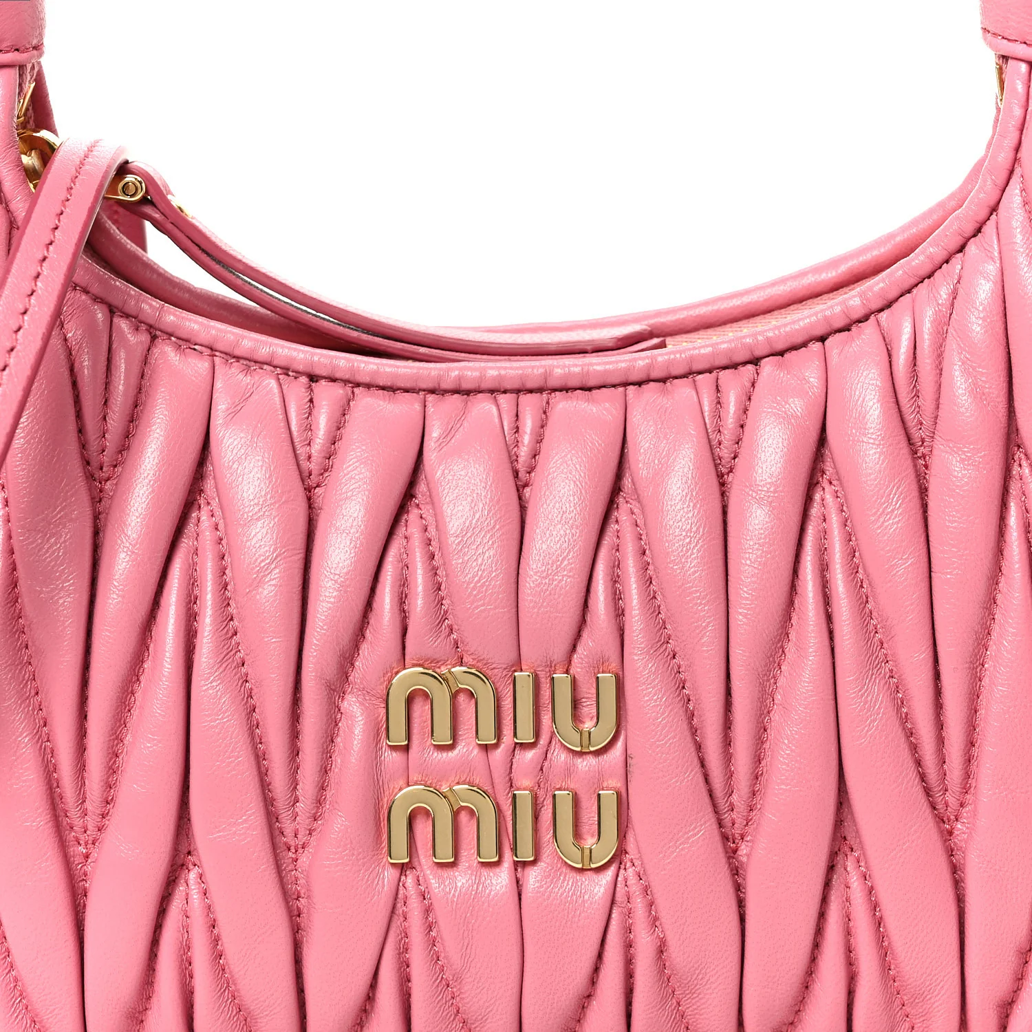 Nappa Matelasse Small Wander Hobo Pink - Top Club