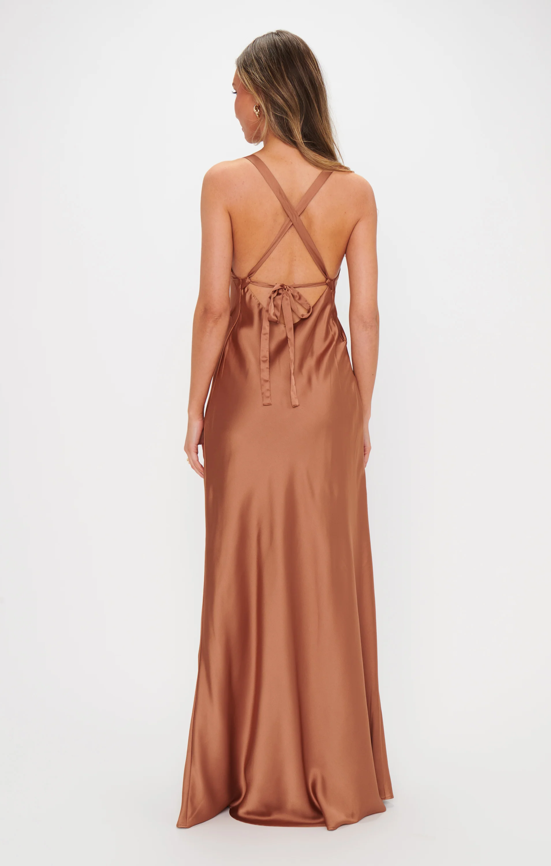 Anderson Maxi Dress ~ Copper Luxe Satin