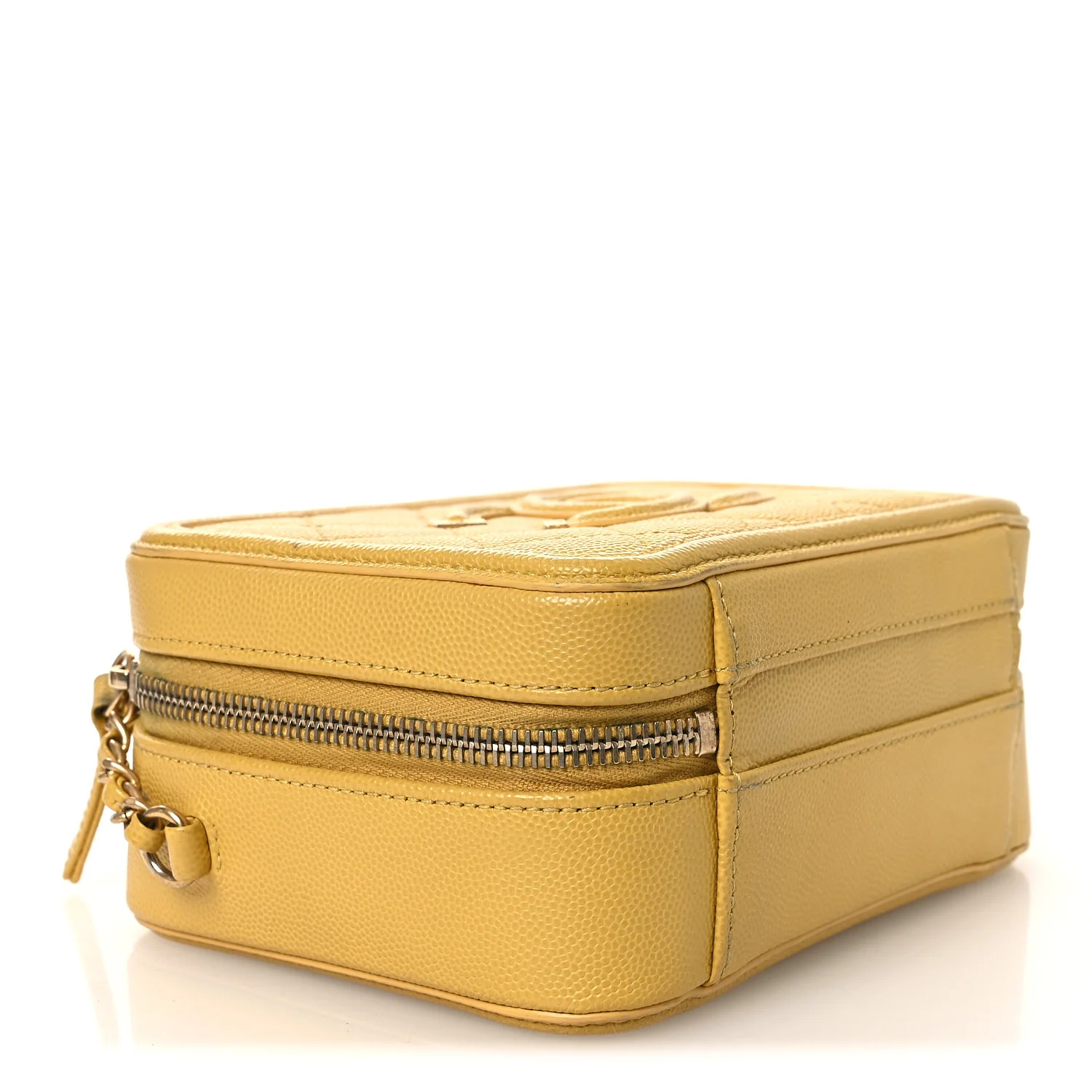 Caviar Quilted Small CC Filigree Vanity Case Yellow - Top Club