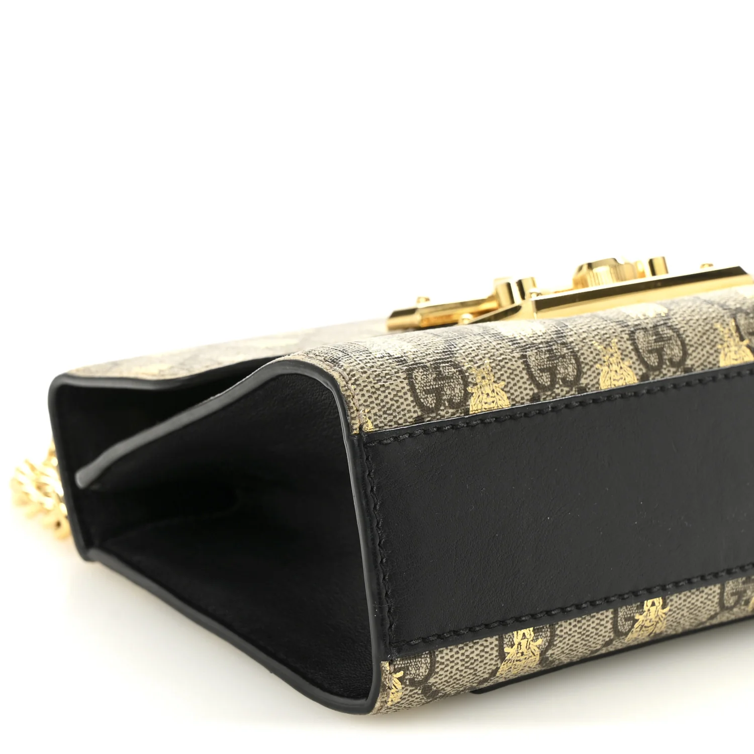 GG Supreme Monogram Bees Small Padlock Shoulder Bag Black - Top Club