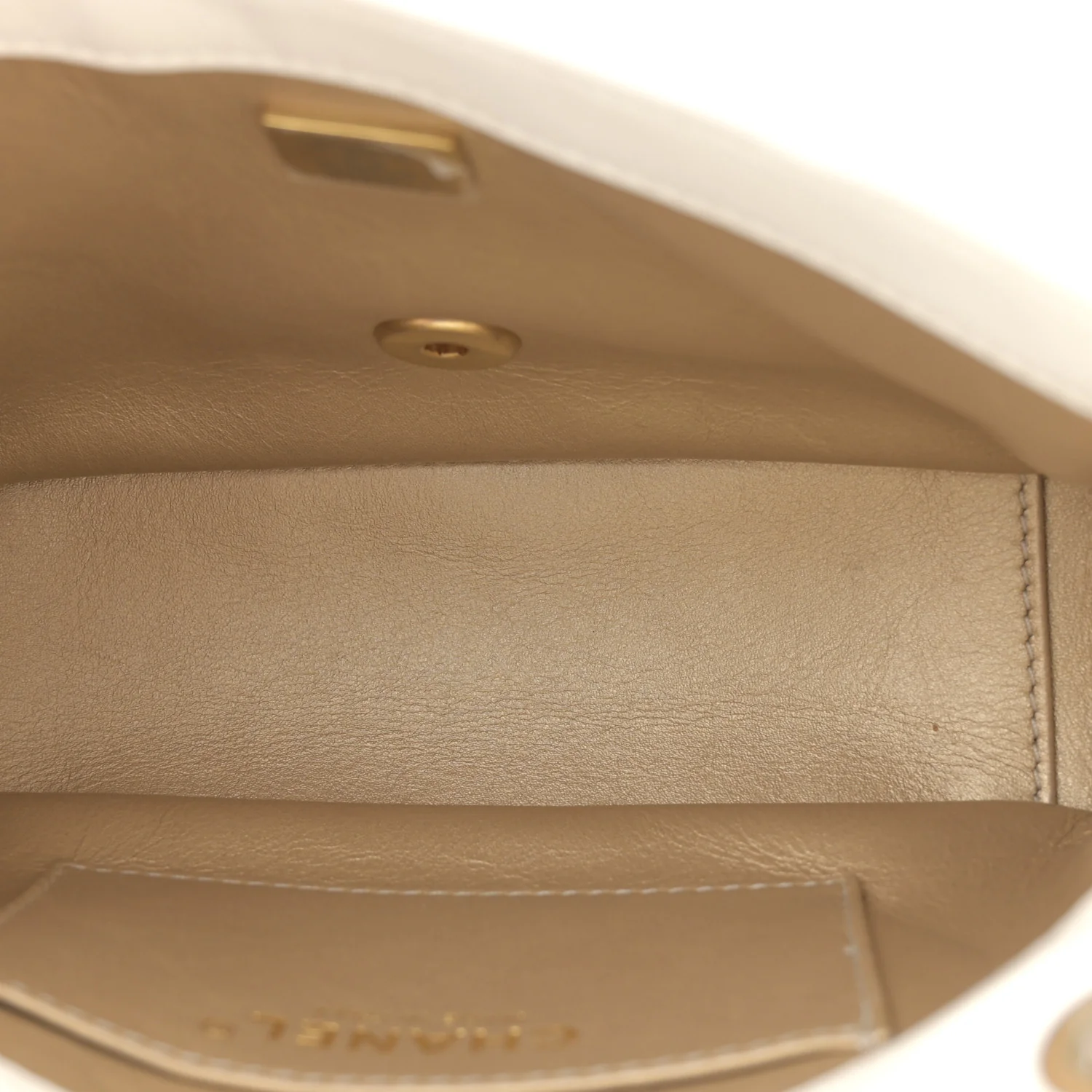 Shiny Lambskin Quilted Mini Flap White - Top Club