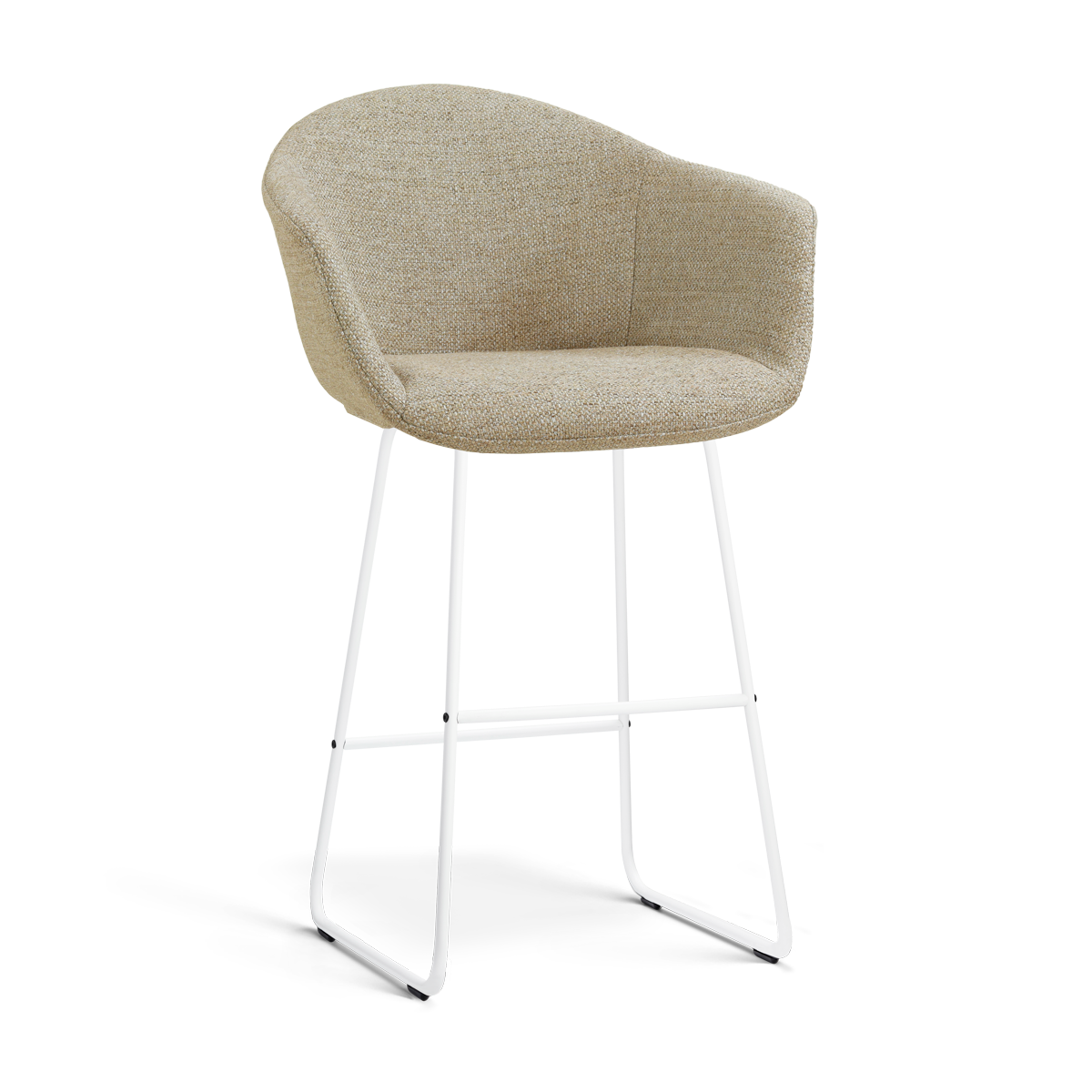 Barkruk Nino-Otis H75 cm wit onderstel taupe melange