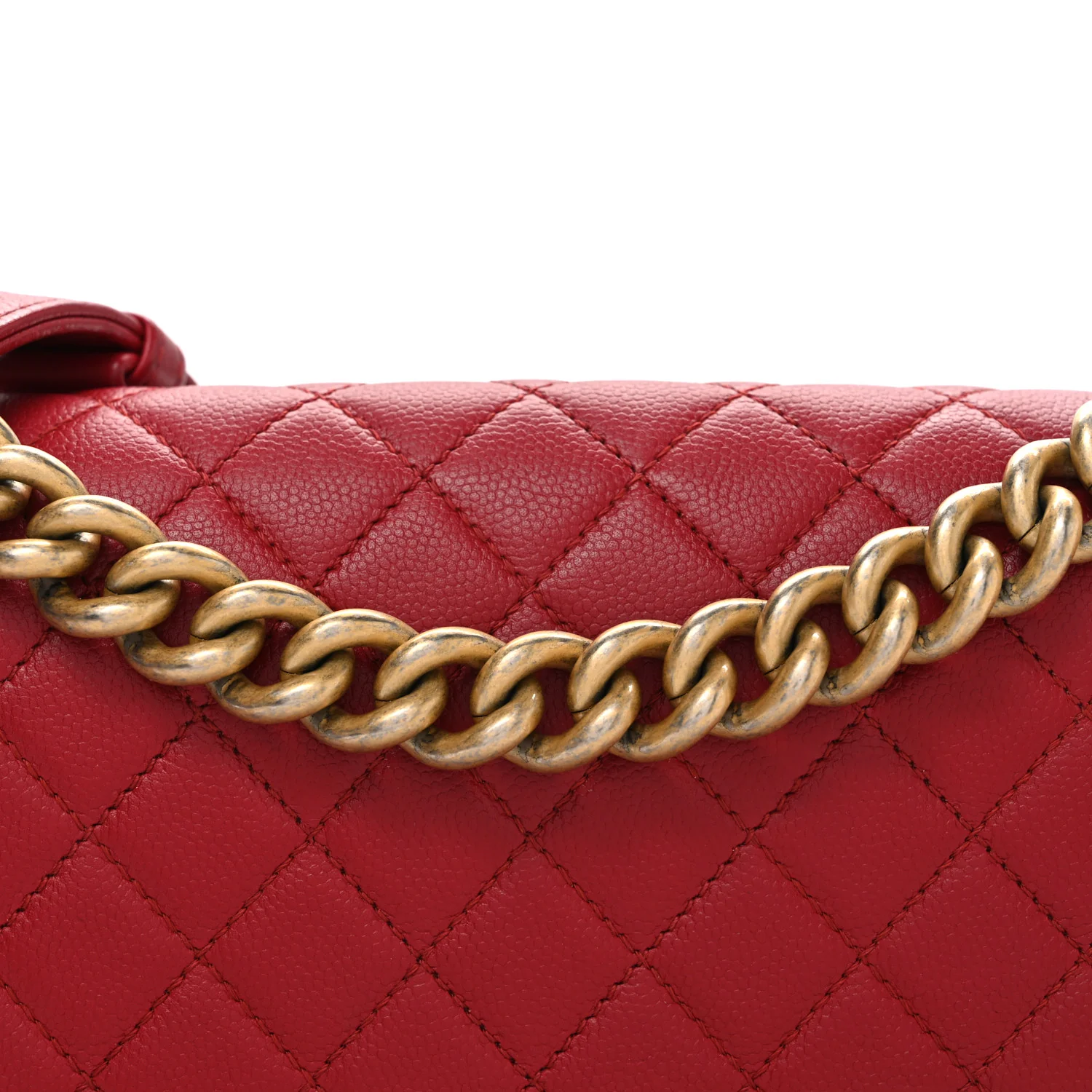 Caviar Quilted Medium Boy Flap Red - Top Club