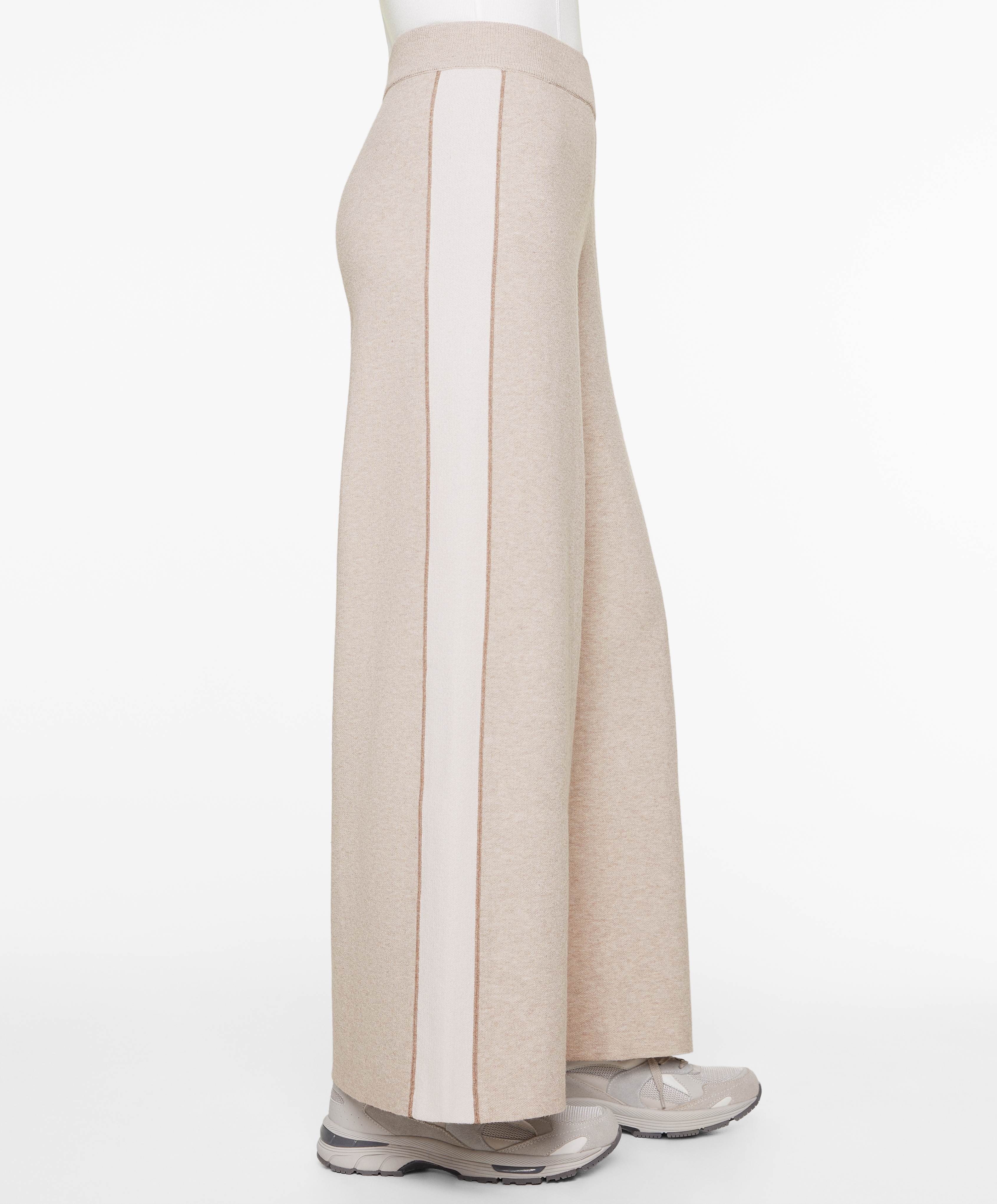 OYSHO Knit straight leg trousers with piping