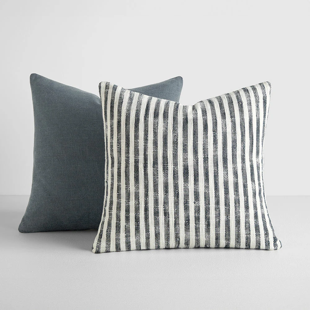 2-Pack Yarn-Dyed Bengal Stripe / Solid Décor Throw Pillows (Sale)