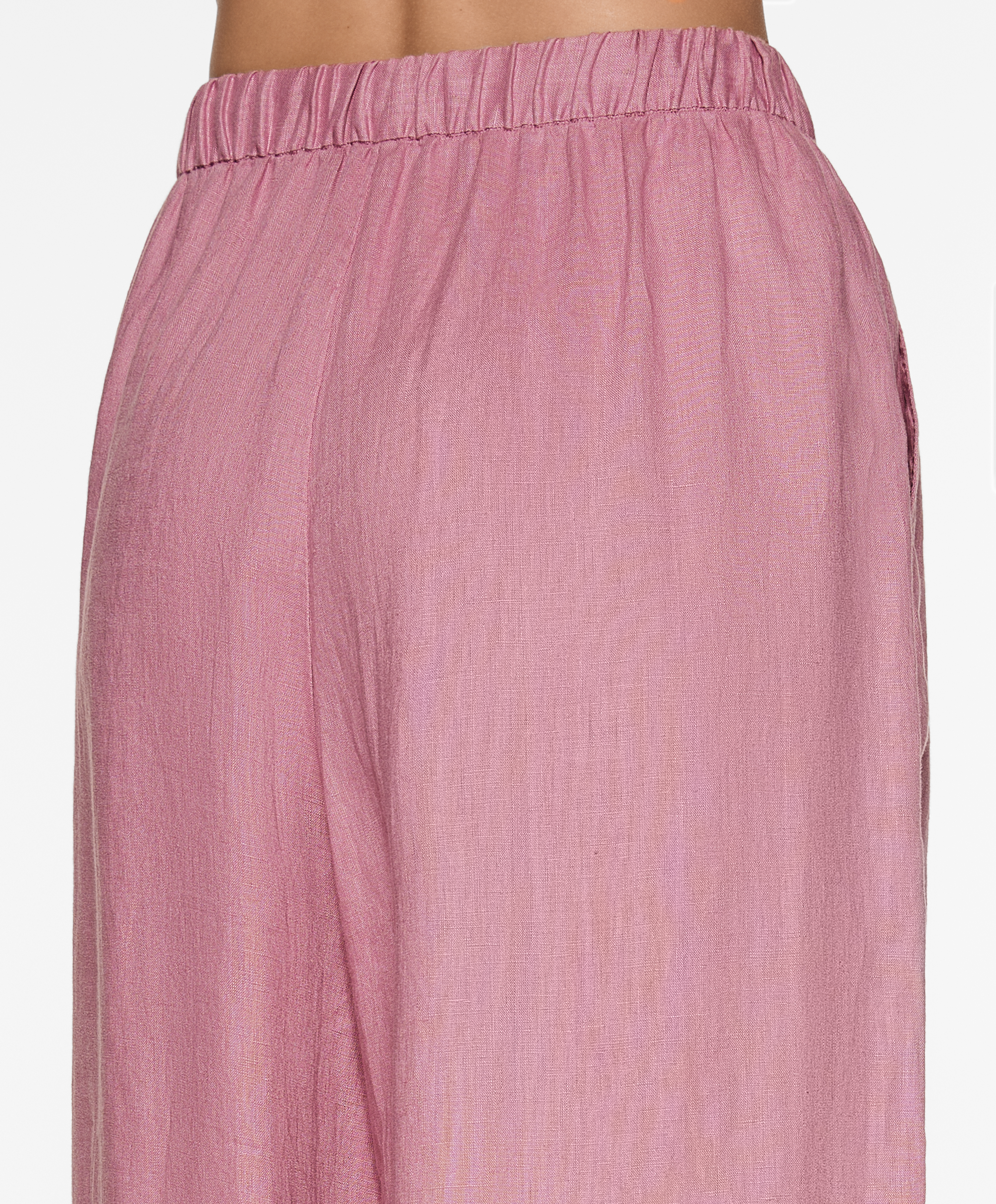 OYSHO 100% linen wide straight-leg trousers
