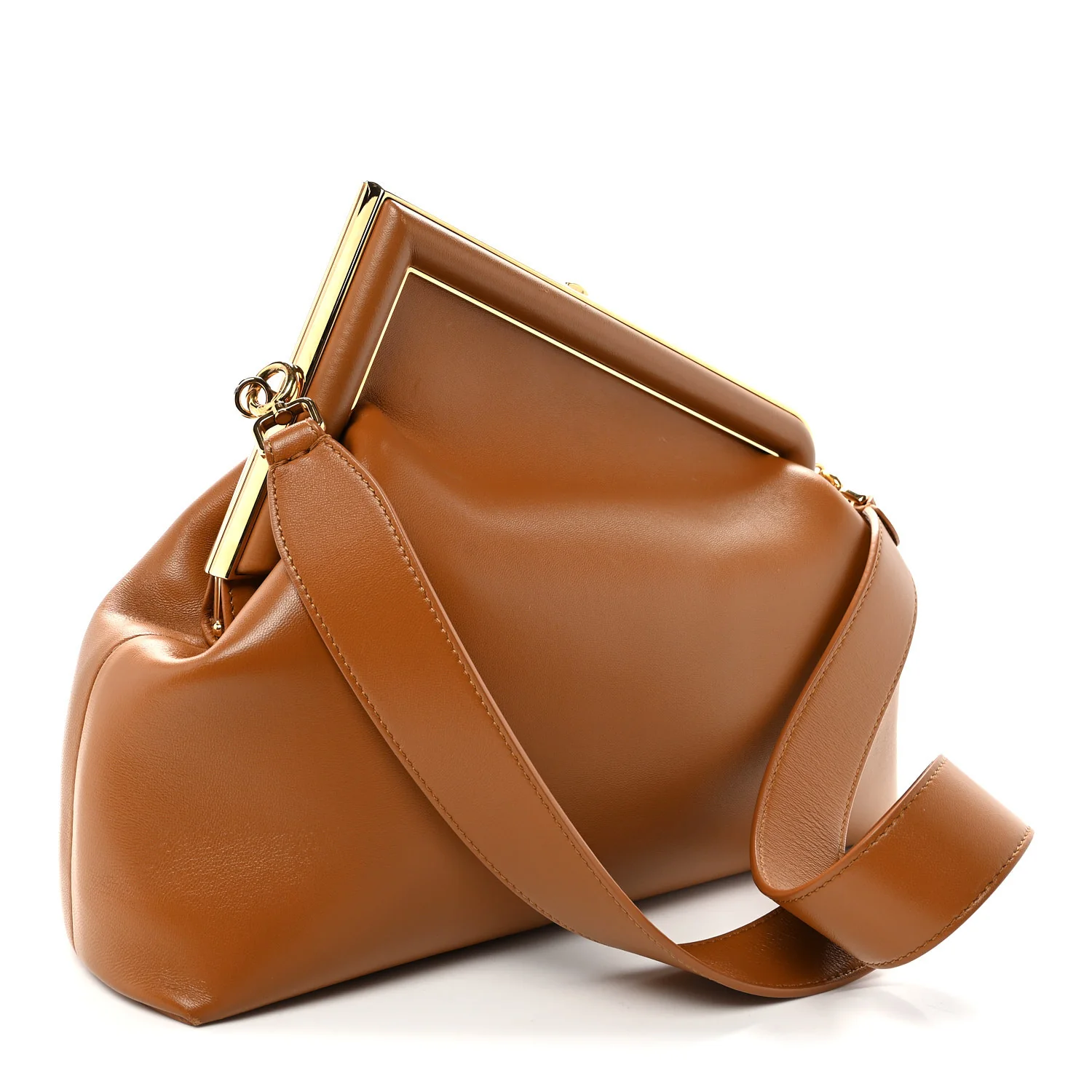 Shiny Nappa Medium Fendi First Caramello - Top Club