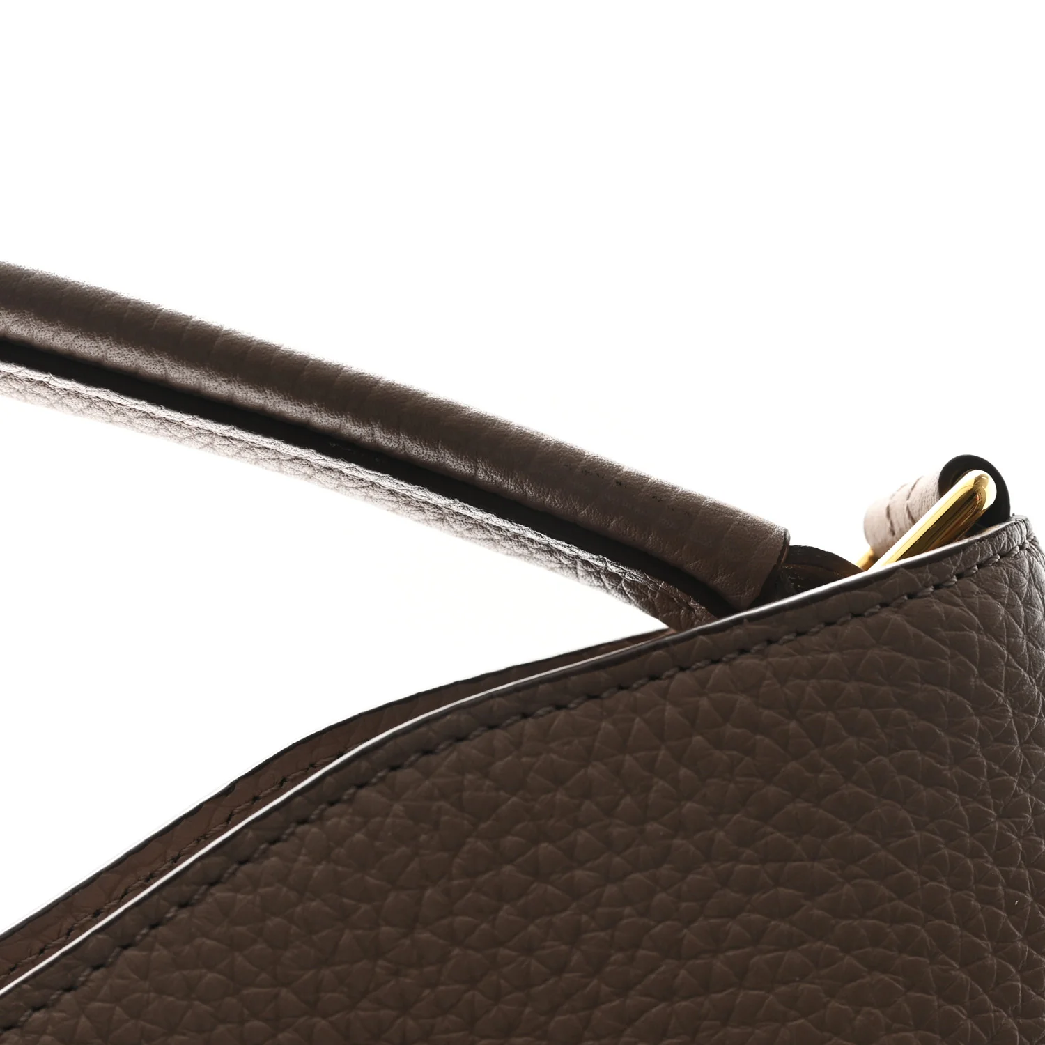 Pebbled Calfskin Small Alix Padlock Zip Hobo Bag Beige - Top Club