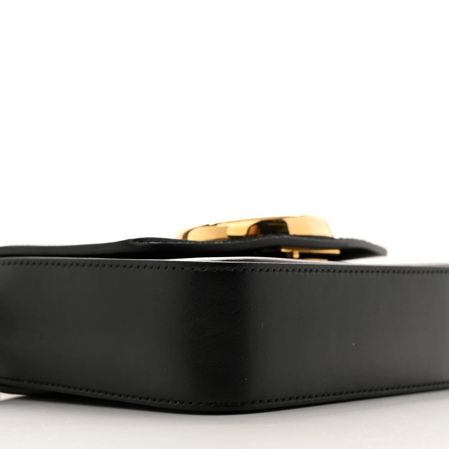 Shiny Calfskin Suede Mini C Double Carry Black - Top Club