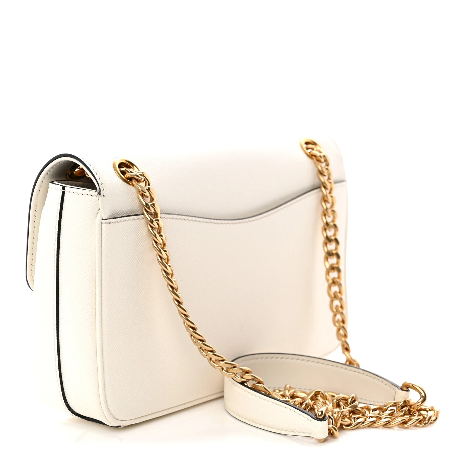 Saffiano Flap Shoulder Bag Talco - Top Club