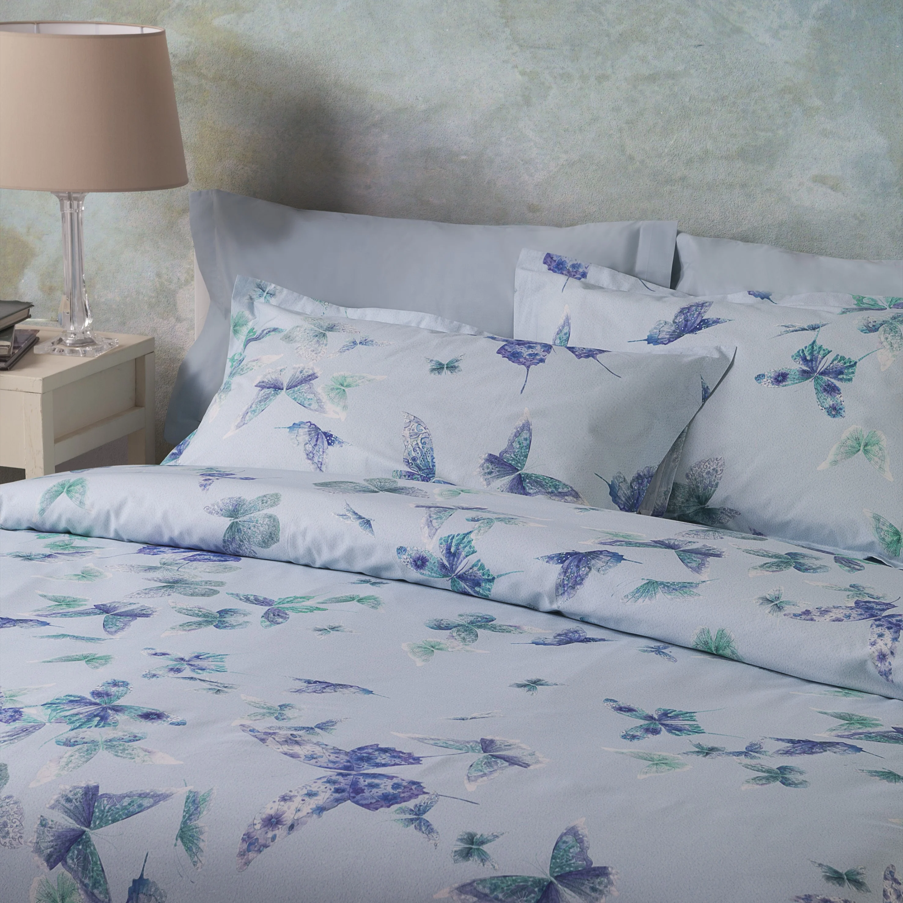 Copriletto Trapuntato In Percalle Butterfly Matrimoniale