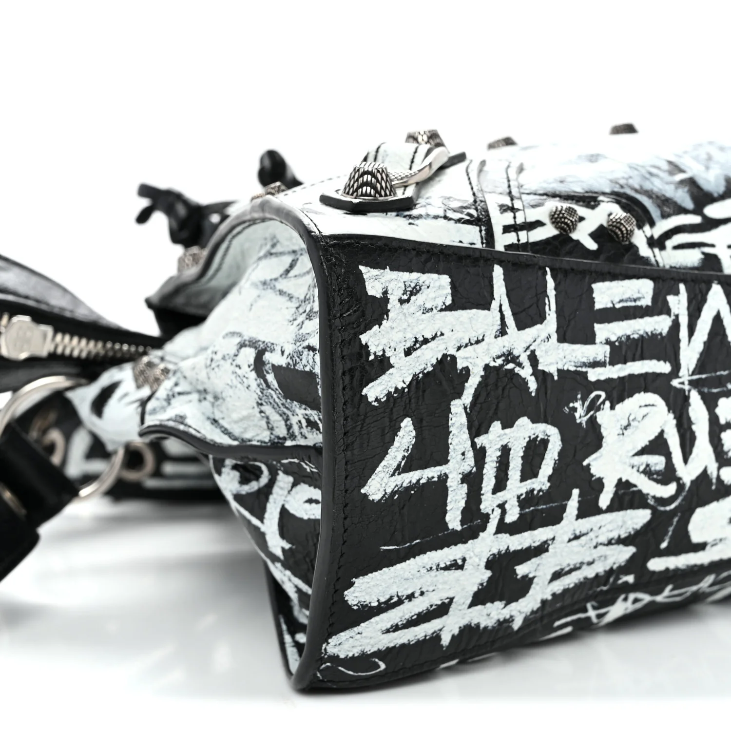 Agneau Arena Graffiti Neo Cagole Handbag XS Black White - Top Club