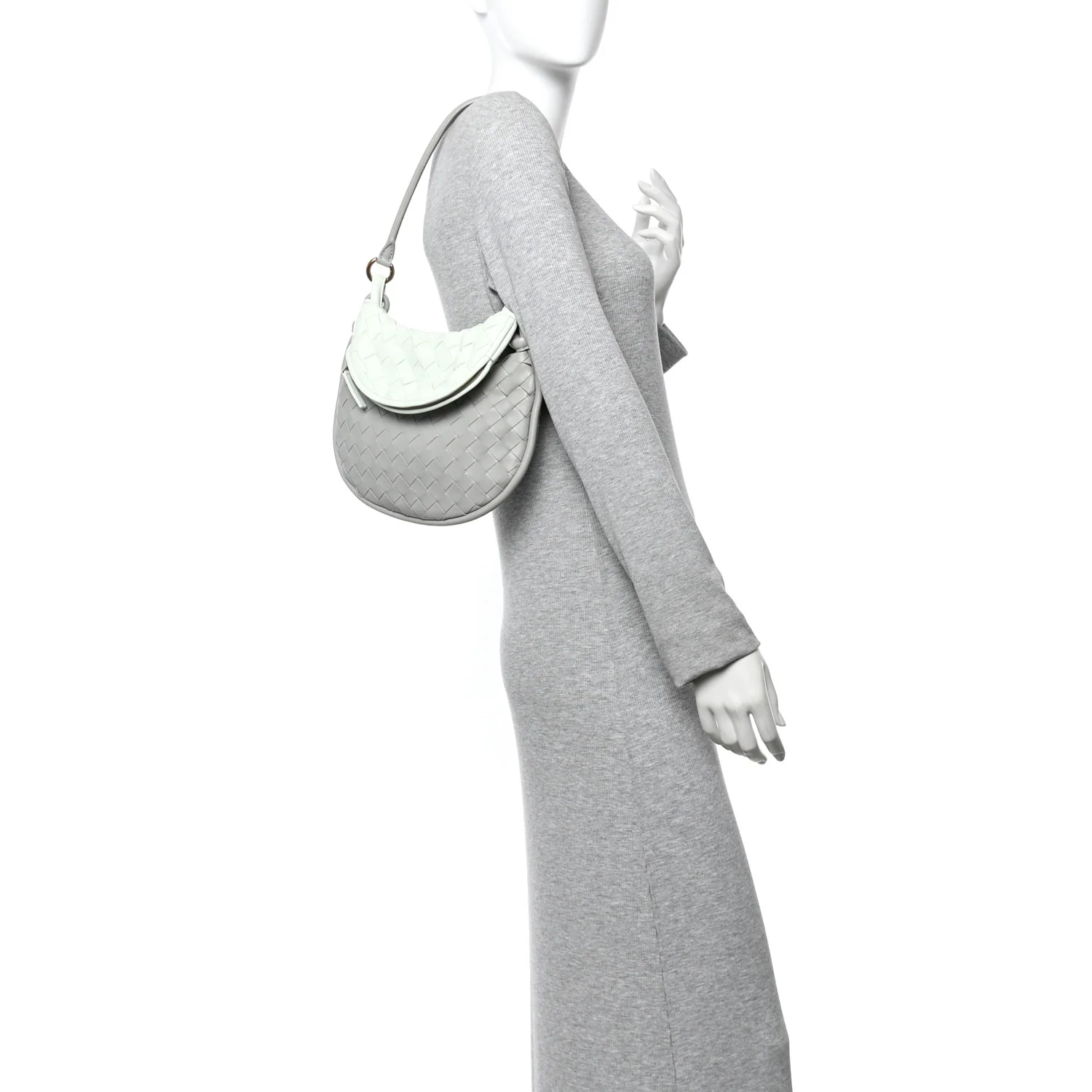 Nappa Intrecciato Small Gemelli Agate Grey Glacier - Top Club